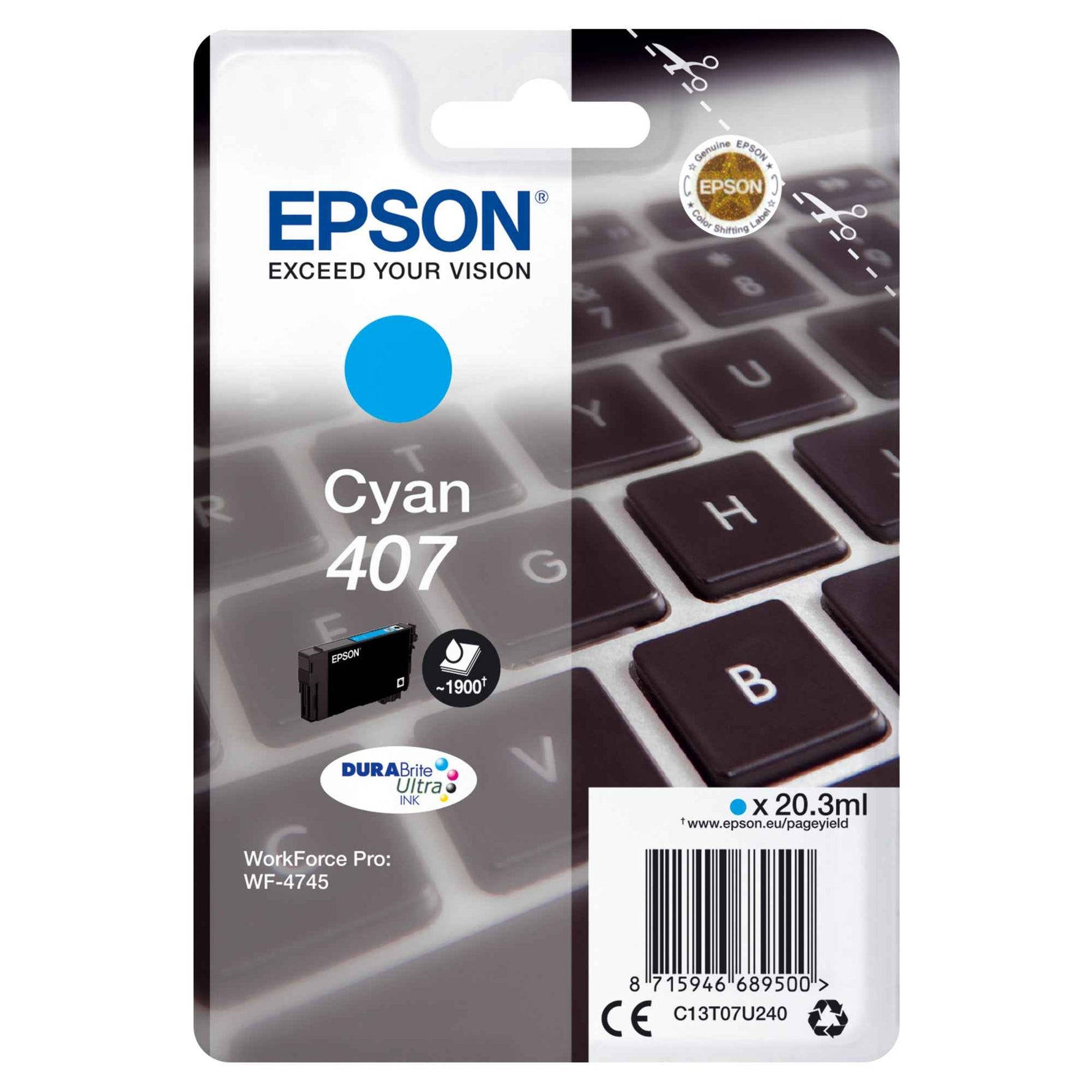 Epson Tintenpatrone 407 cyan