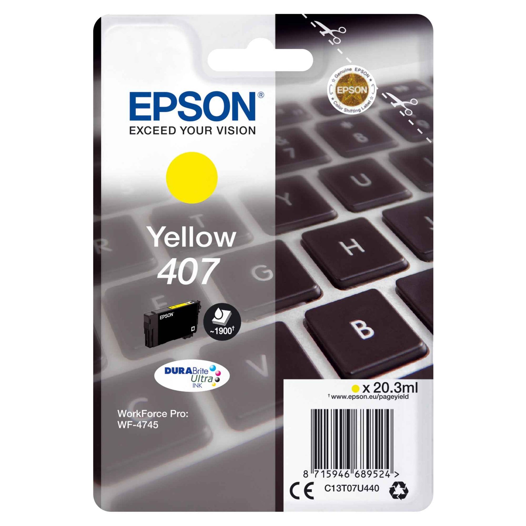 Epson Tintenpatrone 407 gelb