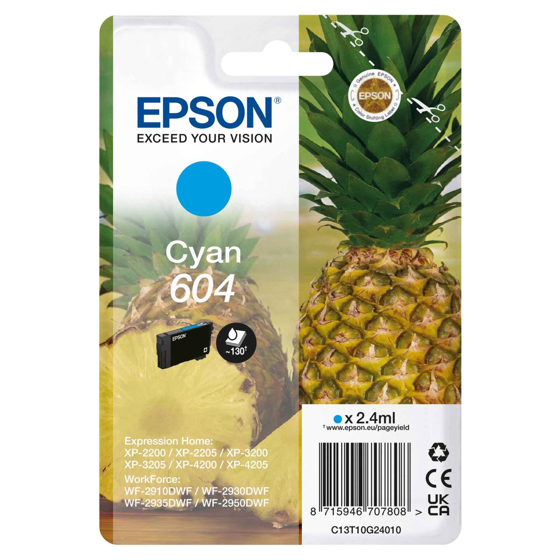 Epson Tintenpatrone 604 cyan