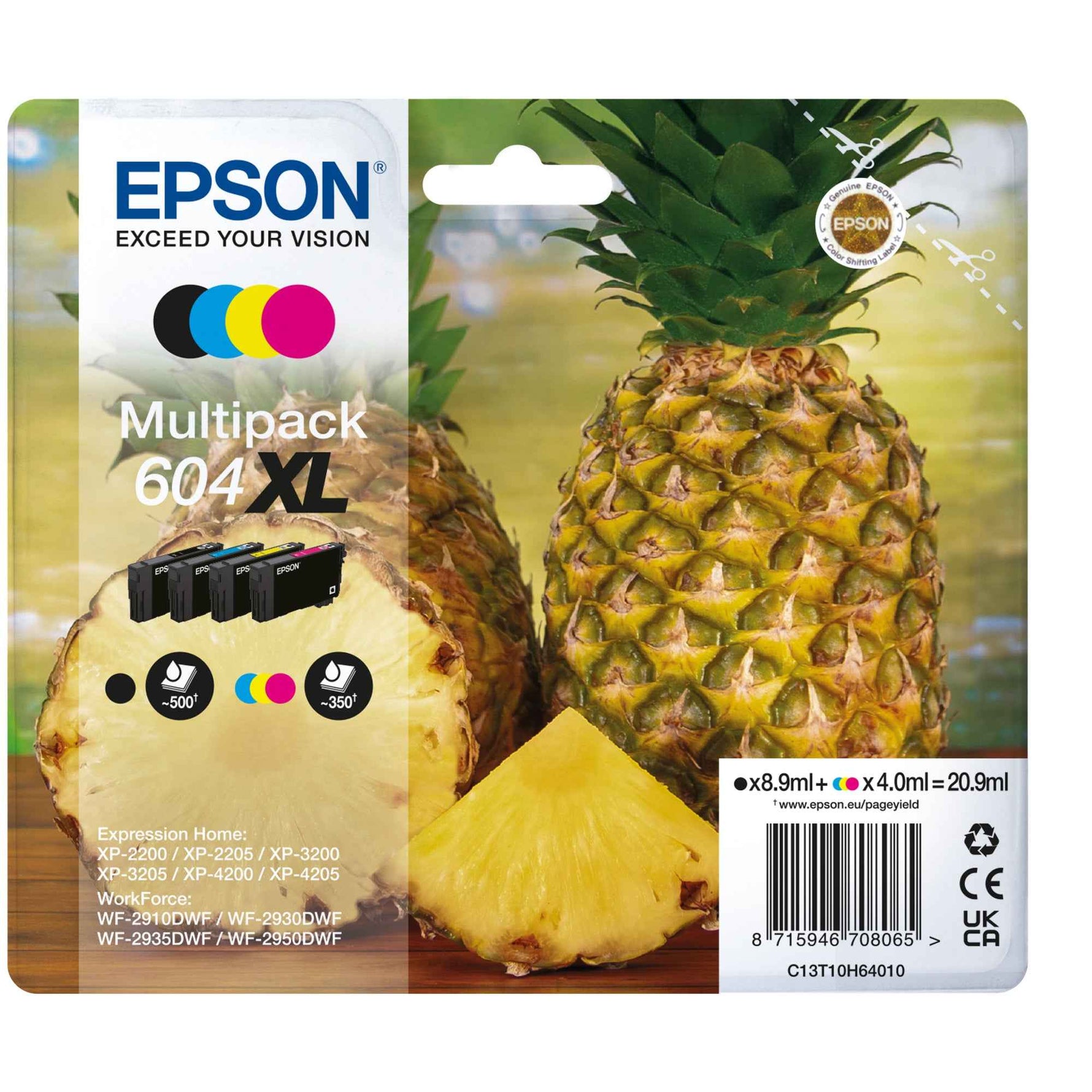 Epson Tintenpatrone 604XL schwarz, cyan, magenta, gelb 4 St./Pack.