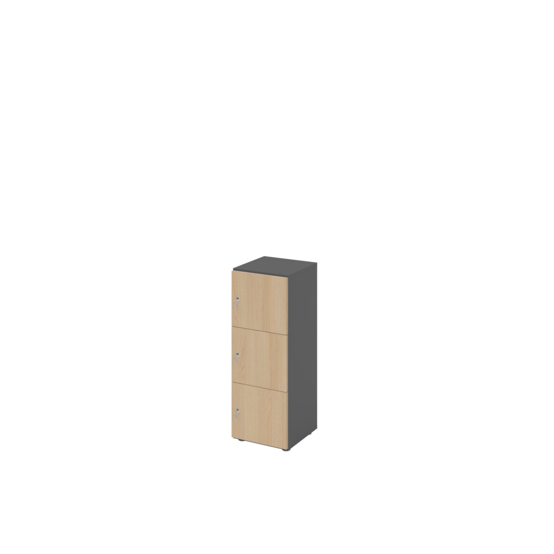 Hammerbacher Schließfachschrank 400 x 1.100 x 420 mm (B x H x T) 3 Fächer eiche – Produktbild 3