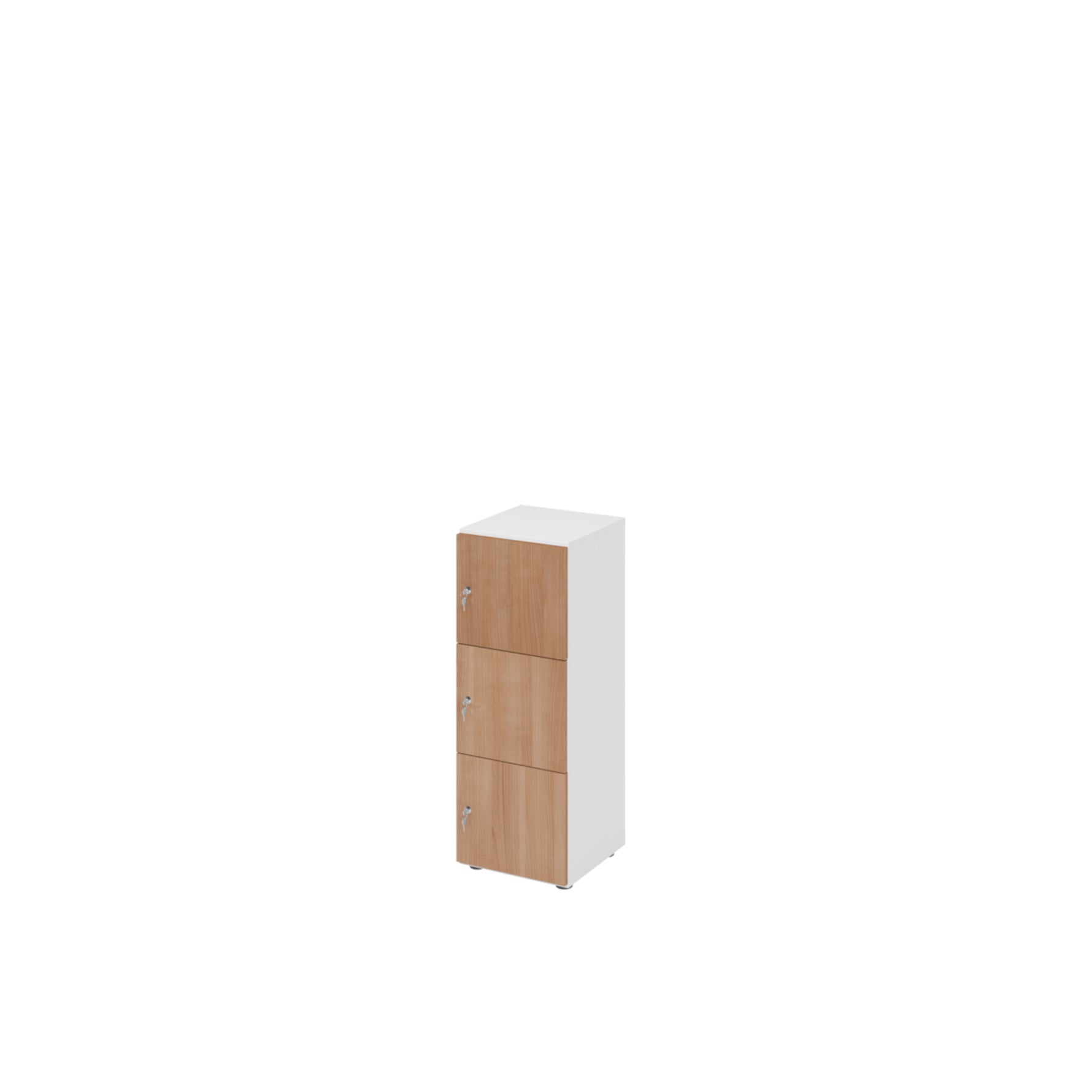 Hammerbacher Schließfachschrank 400 x 1.100 x 420 mm (B x H x T) 3 Fächer mussbaum