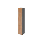 Hammerbacher Schließfachschrank 400 x 2.156 x 420 mm (B x H x T) 3 Fächer nussbaum – Produktbild 2
