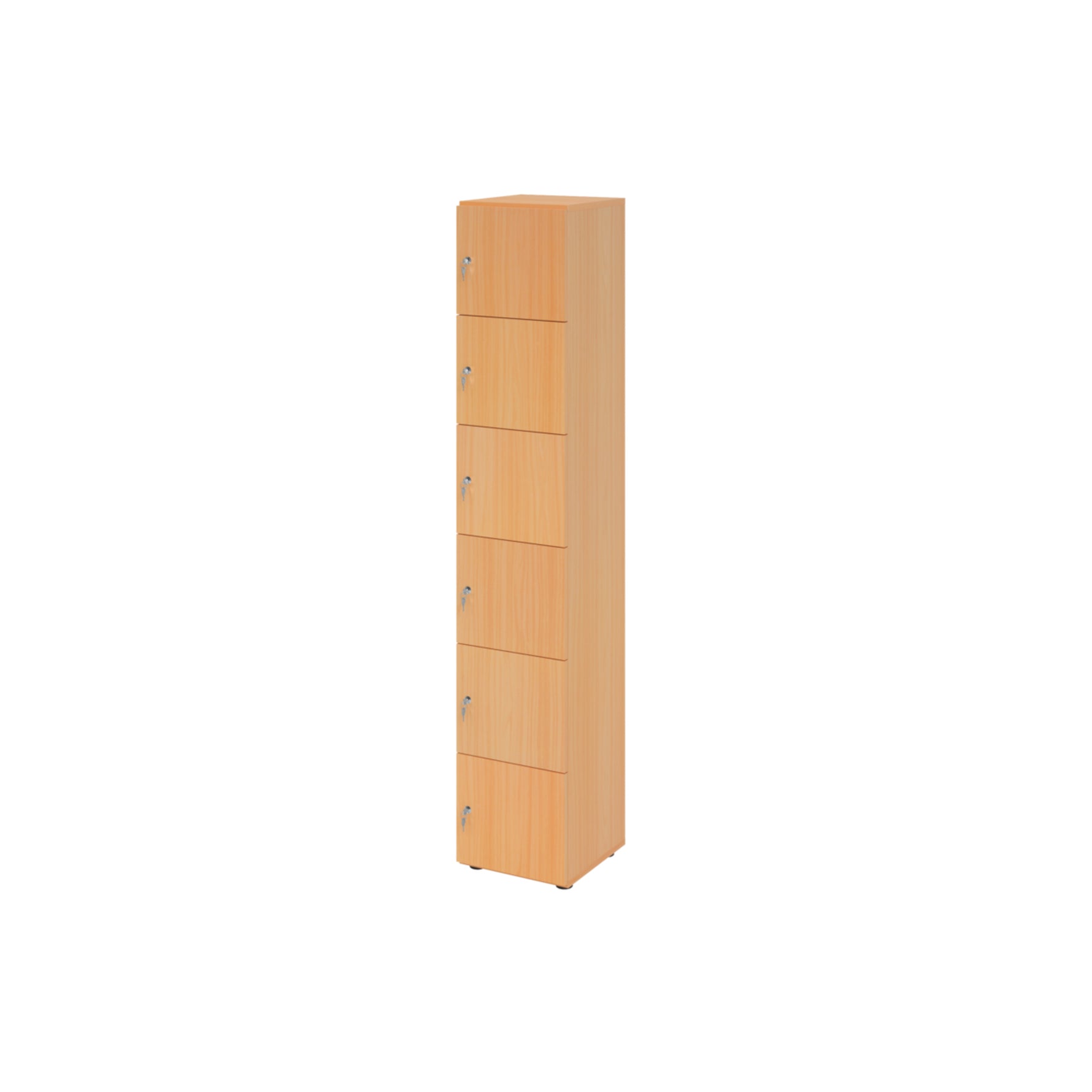 Hammerbacher Schließfachschrank 400 x 2.156 x 420 mm (B x H x T) 6 Fächer buche – Produktbild 3