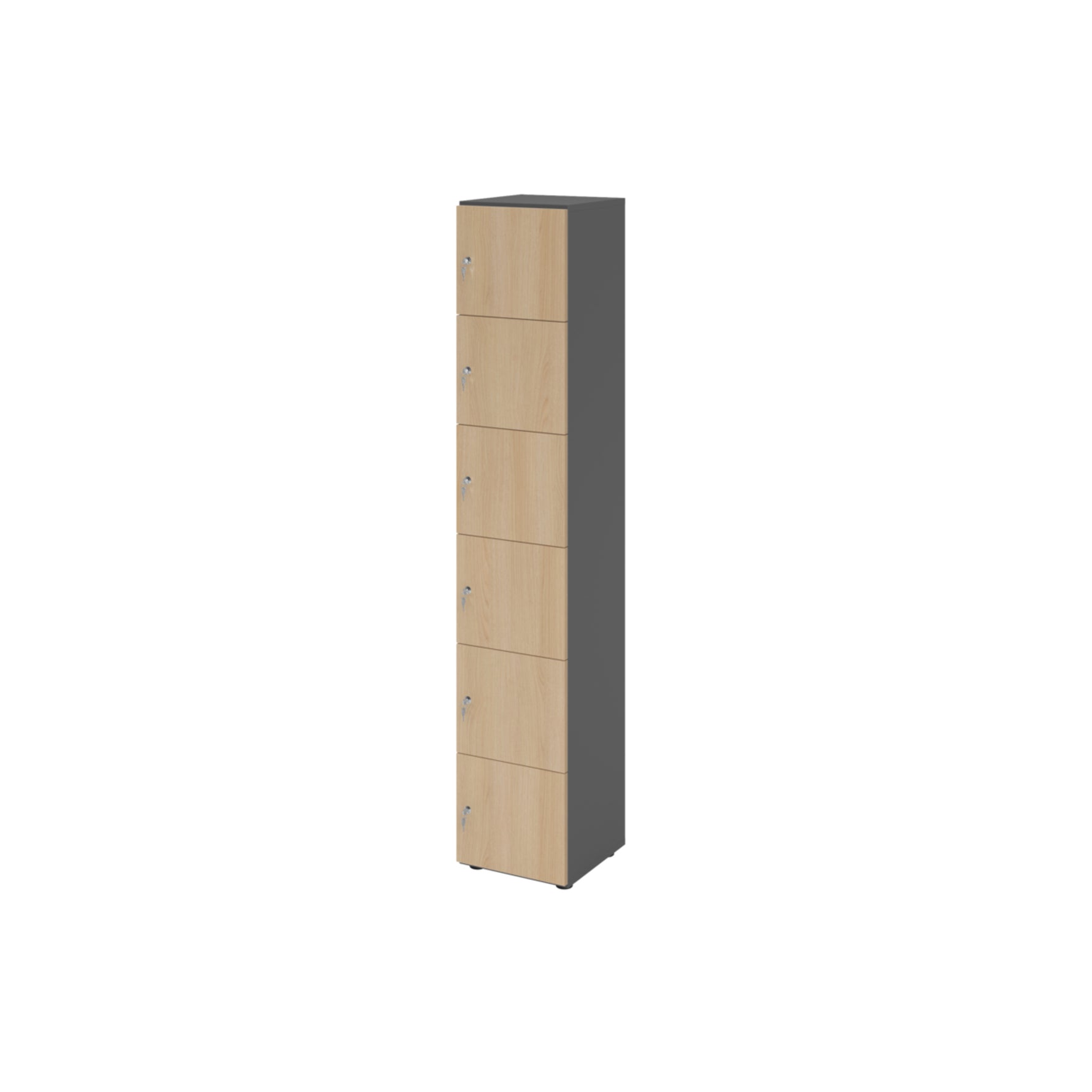 Hammerbacher Schließfachschrank 400 x 2.156 x 420 mm (B x H x T) 6 Fächer eiche – Produktbild 2