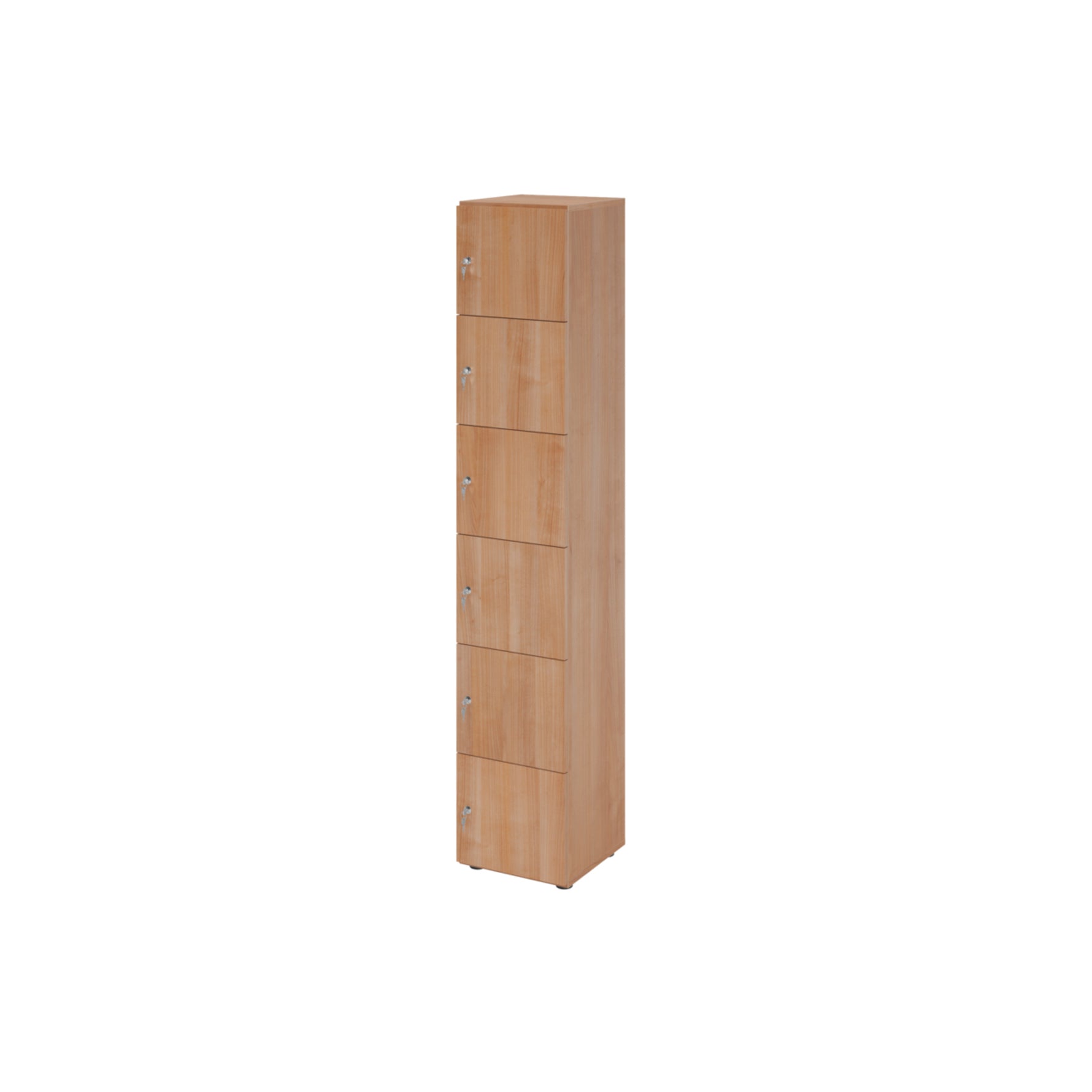 Hammerbacher Schließfachschrank 400 x 2.156 x 420 mm (B x H x T) 6 Fächer nussbaum – Produktbild 3