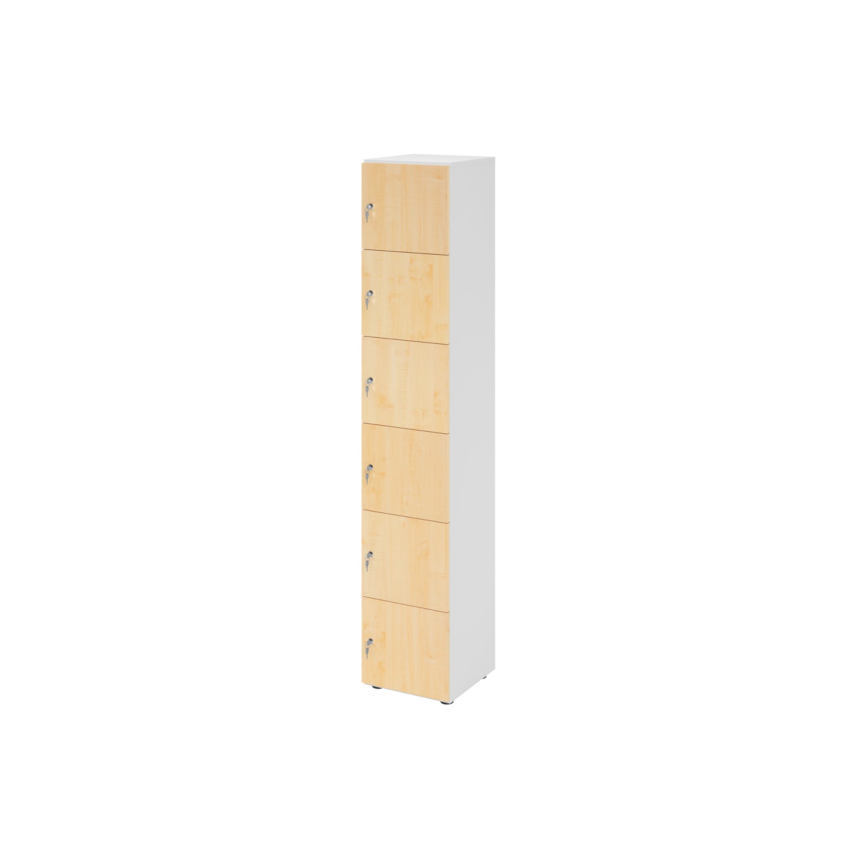Hammerbacher Schließfachschrank 400 x 2.156 x 420 mm (B x H x T) 6 Fächer ahorn