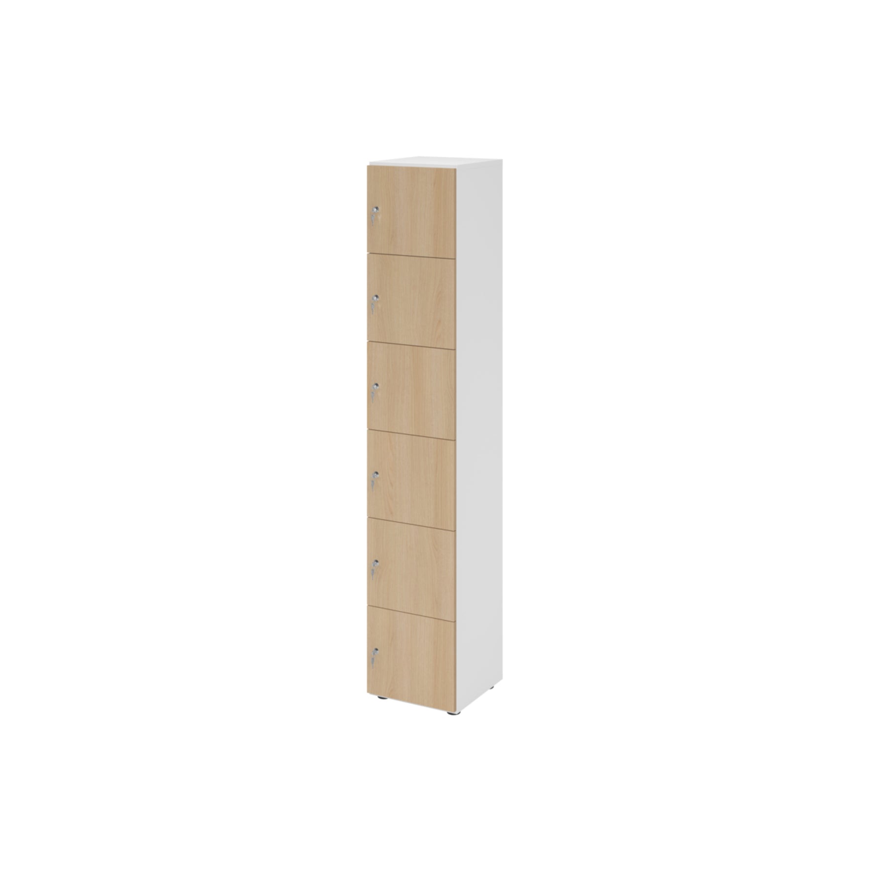 Hammerbacher Schließfachschrank 400 x 2.156 x 420 mm (B x H x T) 6 Fächer eiche
