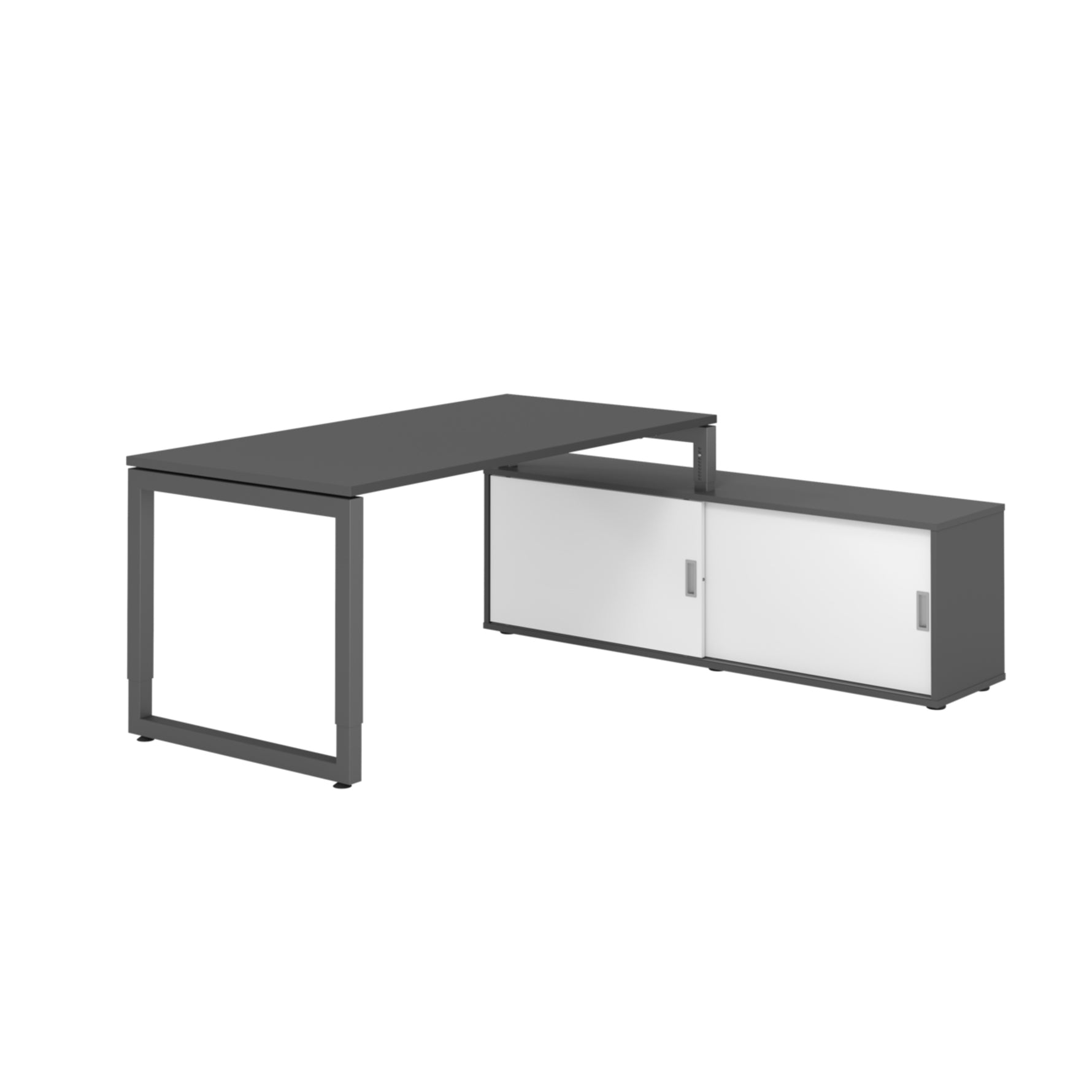 Hammerbacher Schreibtischkombination RSE16 Farbe der Tischplatte graphit Farbe des Korpus graphit Farbe des Gestells