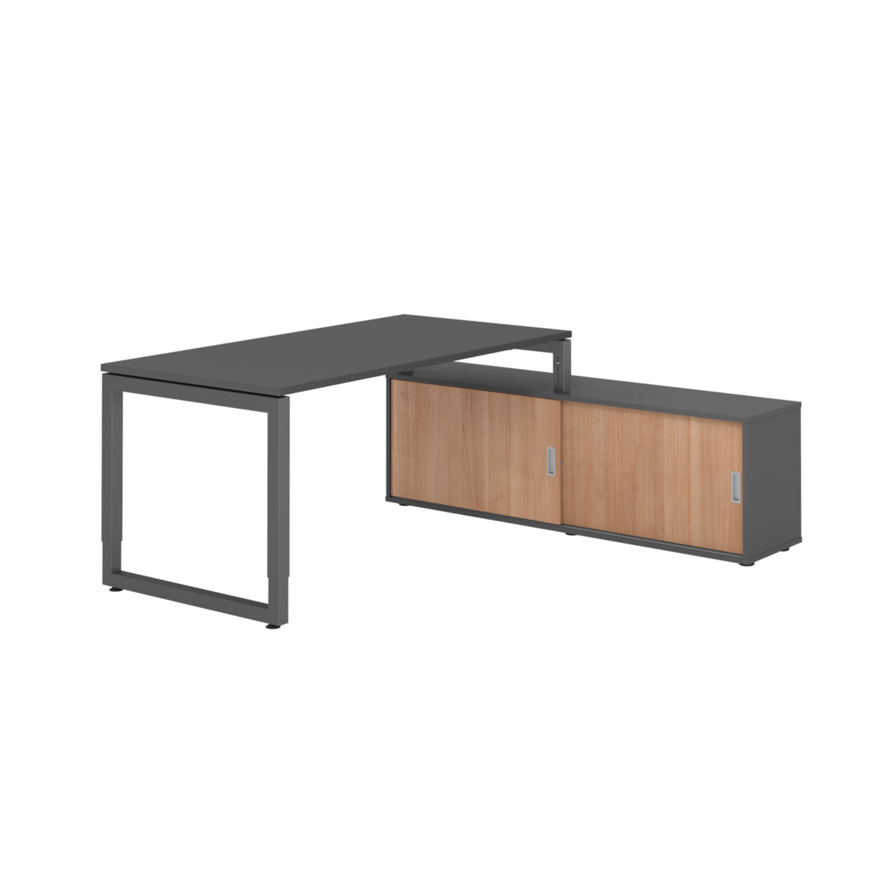 Hammerbacher Schreibtischkombination RSE16 Farbe der Tischplatte graphit Farbe des Korpus graphit Farbe des Gestells