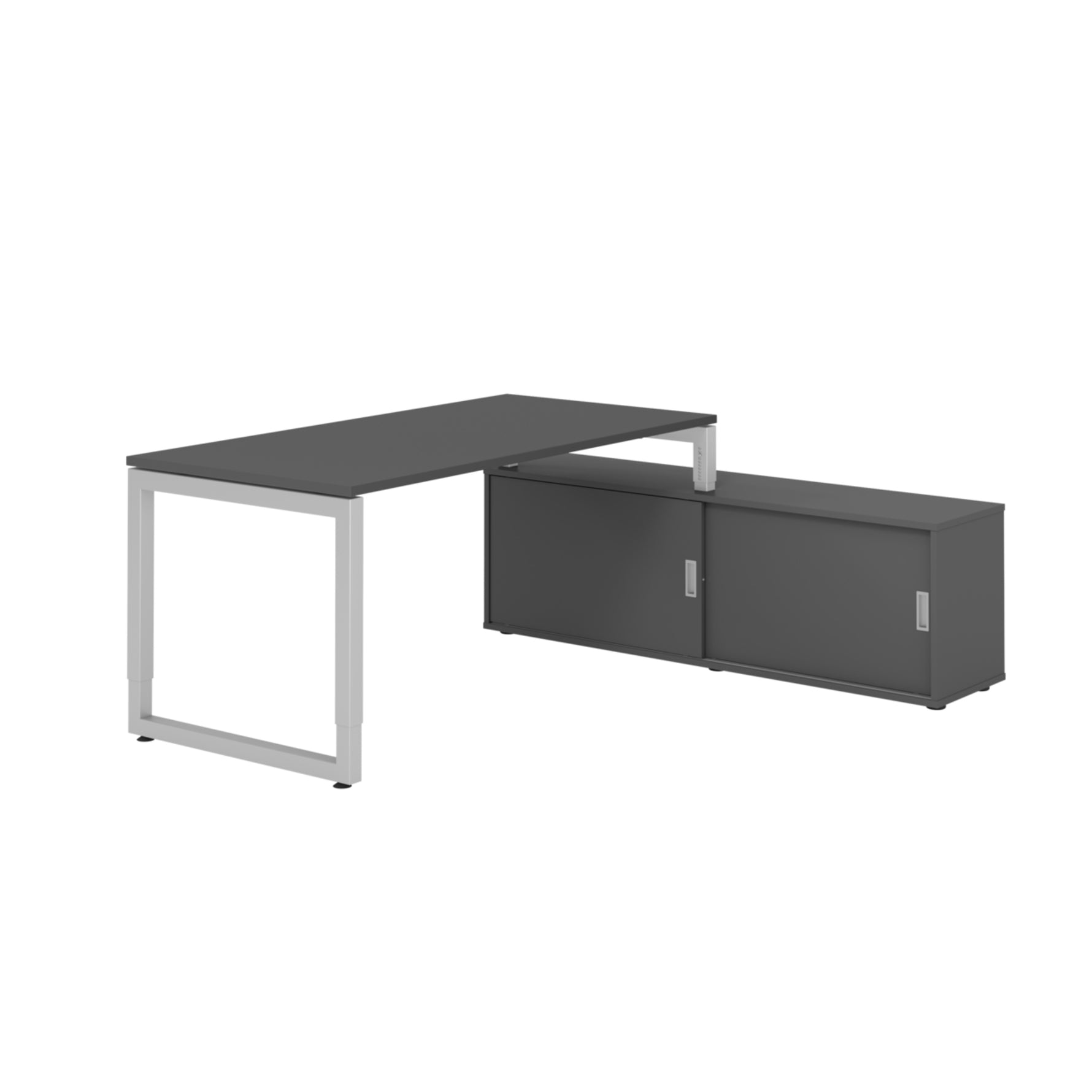Hammerbacher Schreibtischkombination RSE16 Farbe der Tischplatte graphit Farbe des Korpus graphit Farbe des Gestells