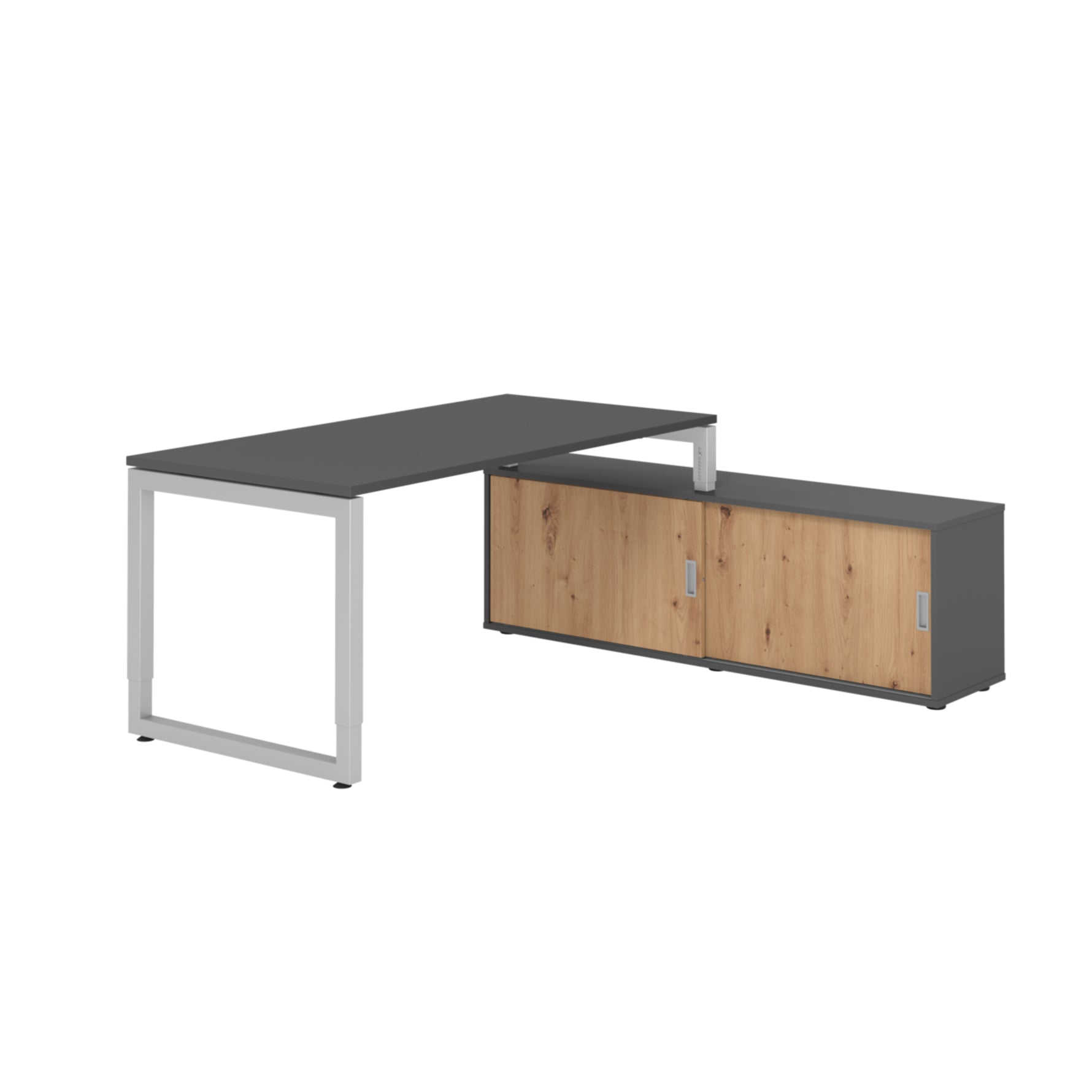 Hammerbacher Schreibtischkombination RSE16 Farbe der Tischplatte graphit Farbe des Korpus graphit Farbe des Gestells