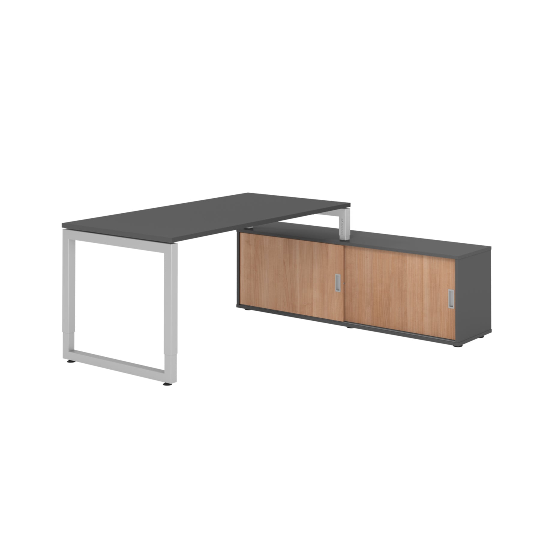 Hammerbacher Schreibtischkombination RSE16 Farbe der Tischplatte graphit Farbe des Korpus graphit Farbe des Gestells