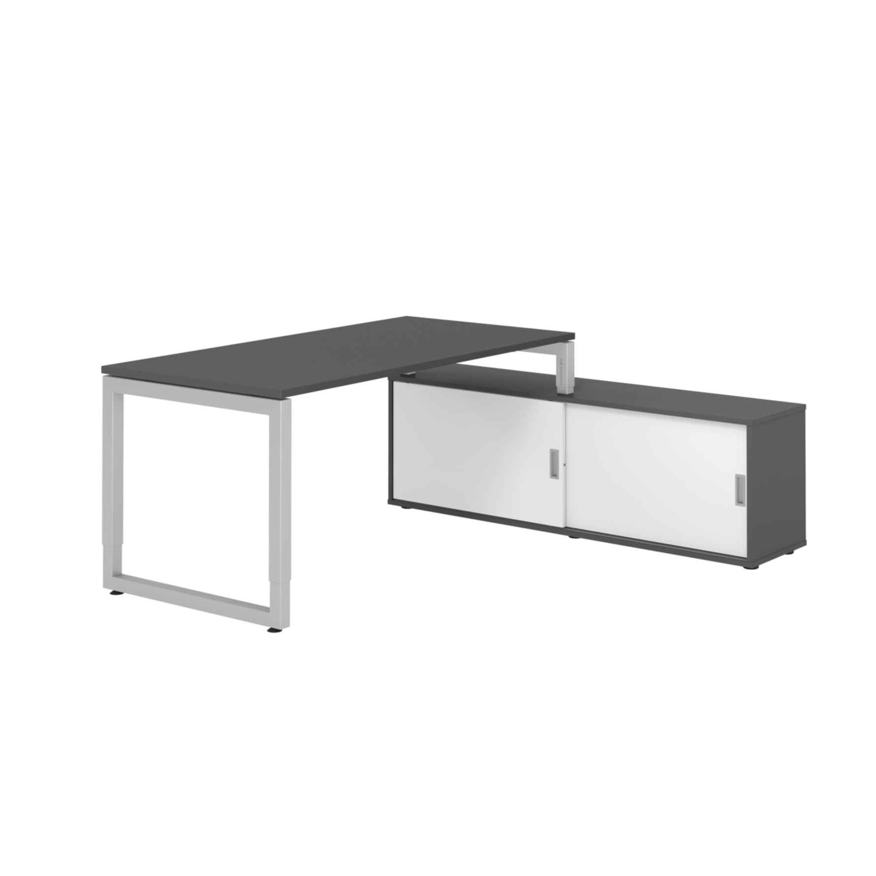 Hammerbacher Schreibtischkombination RSE16 Farbe der Tischplatte graphit Farbe des Korpus graphit Farbe des Gestells