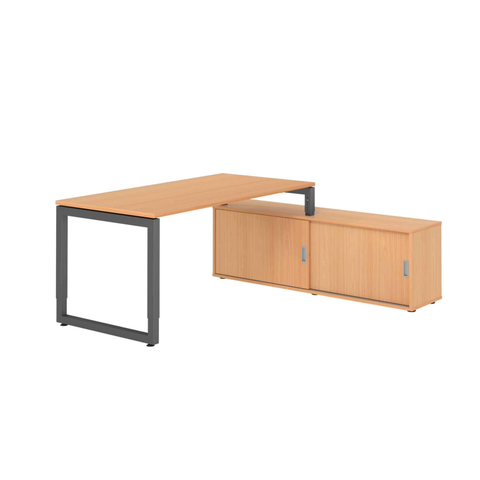 Hammerbacher Schreibtischkombination RSE16 Farbe der Tischplatte buche Farbe des Korpus buche Farbe des Gestells graphit