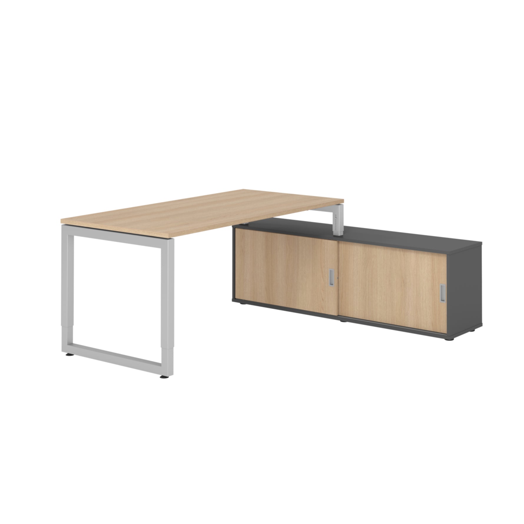 Hammerbacher Schreibtischkombination RSE16 Farbe der Tischplatte eiche Farbe des Korpus graphit Farbe des Gestells