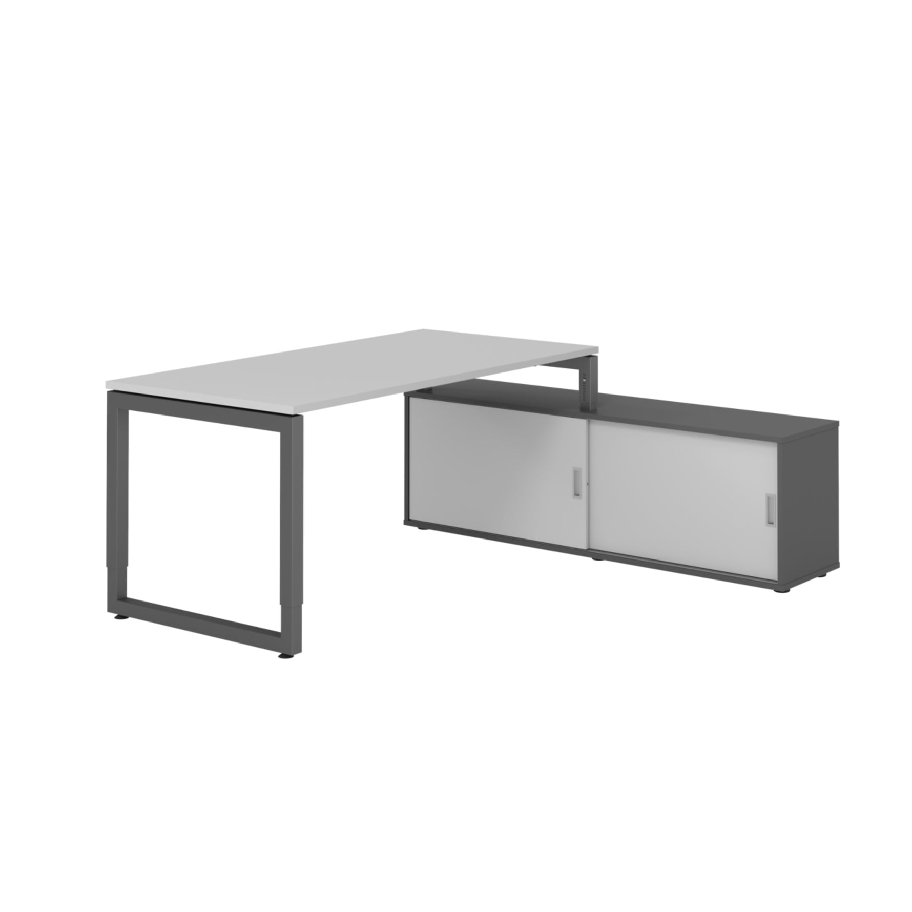 Hammerbacher Schreibtischkombination RSE16 Farbe der Tischplatte grau Farbe des Korpus graphit Farbe des Gestells