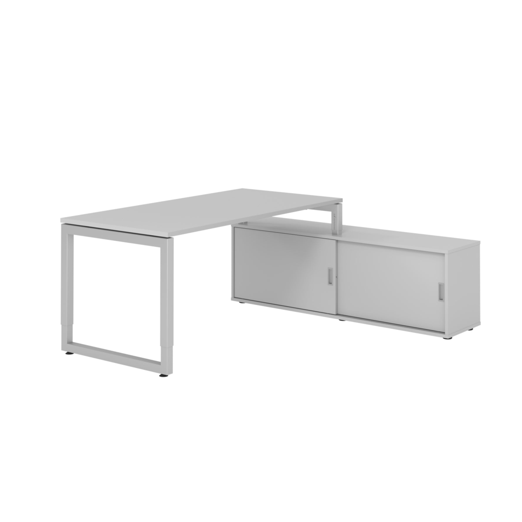 Hammerbacher Schreibtischkombination RSE16 Farbe der Tischplatte grau Farbe des Korpus grau Farbe des Gestells silber