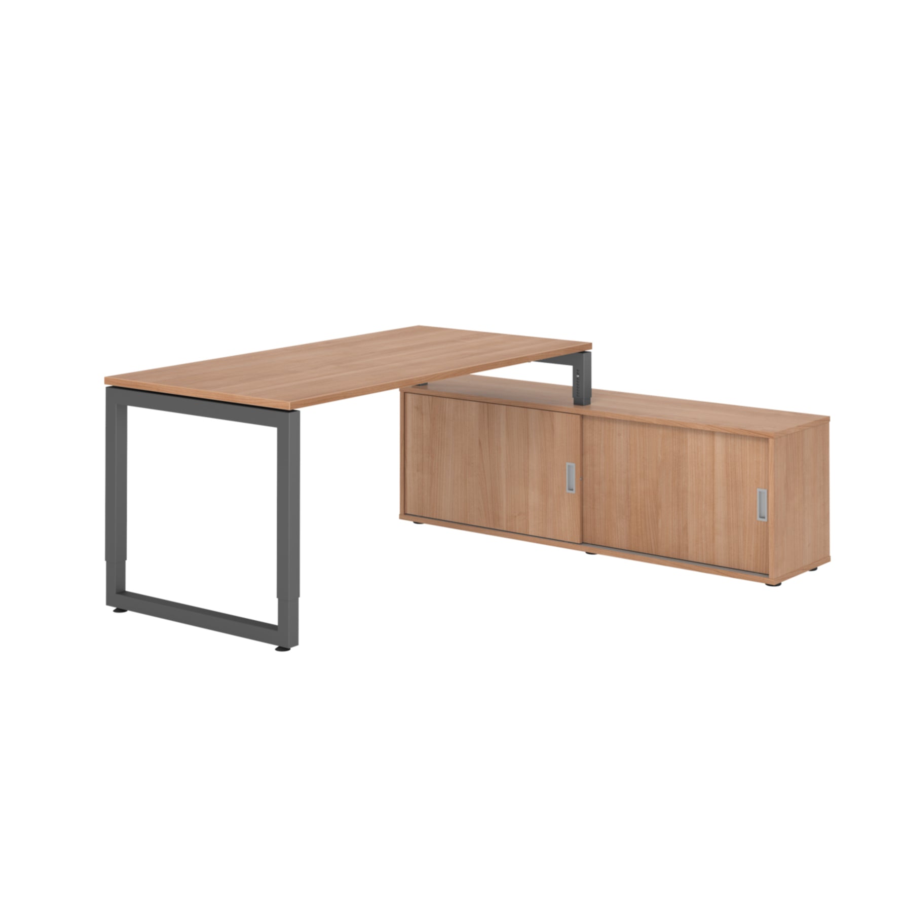 Hammerbacher Schreibtischkombination RSE16 Farbe der Tischplatte nussbaum Farbe des Korpus nussbaum Farbe des Gestells