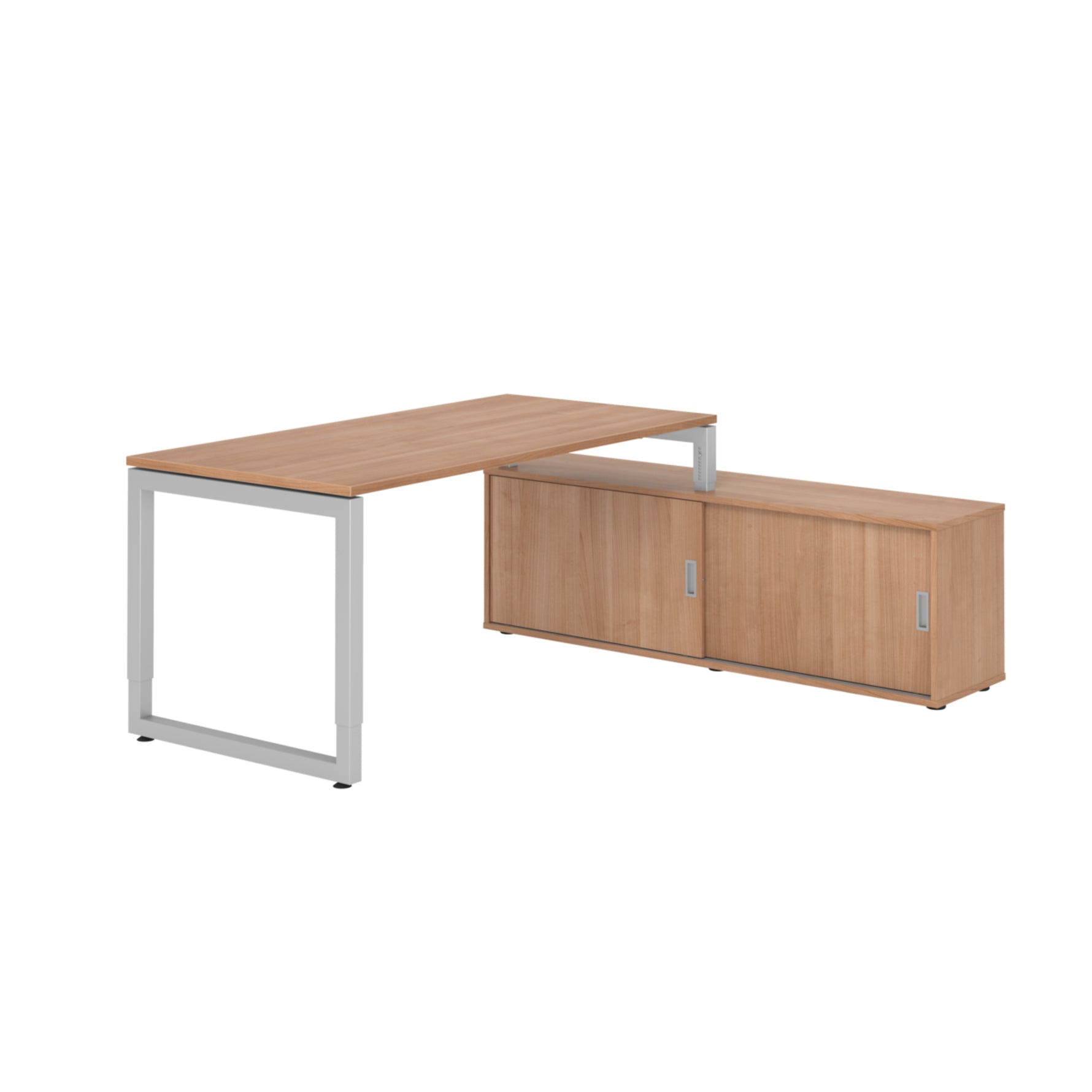 Hammerbacher Schreibtischkombination RSE16 Farbe der Tischplatte nussbaum Farbe des Korpus nussbaum Farbe des Gestells