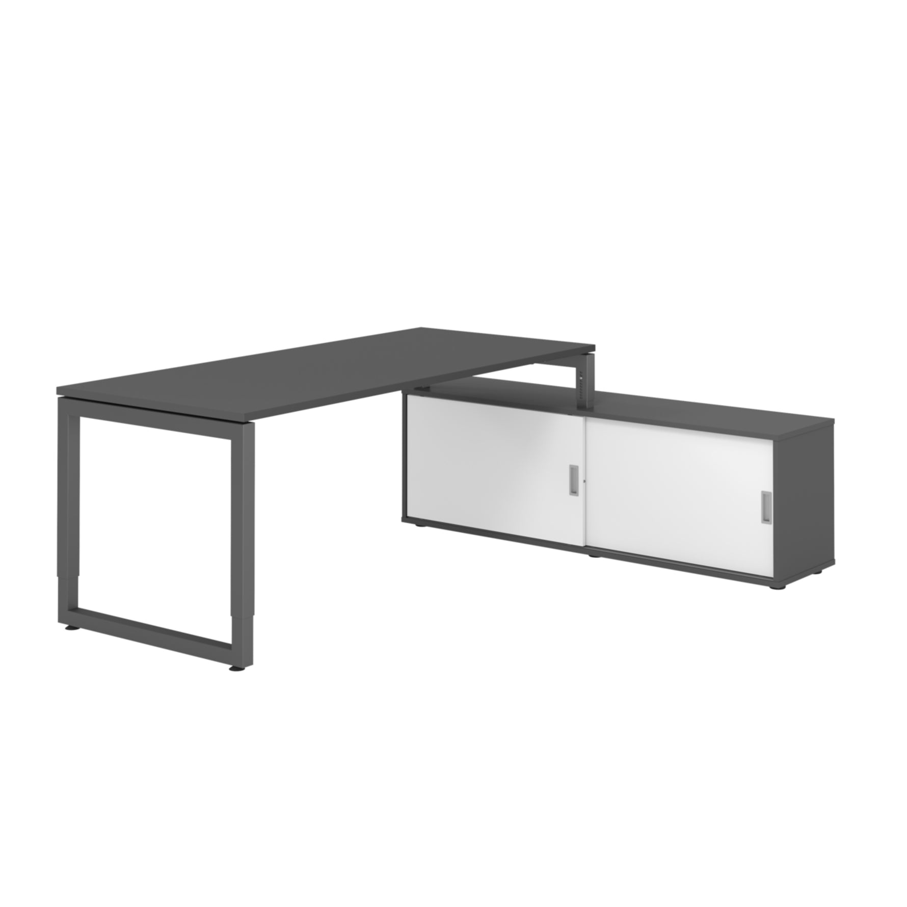 Hammerbacher Schreibtischkombination RSE19 Farbe der Tischplatte graphit Farbe des Korpus graphit Farbe des Gestells