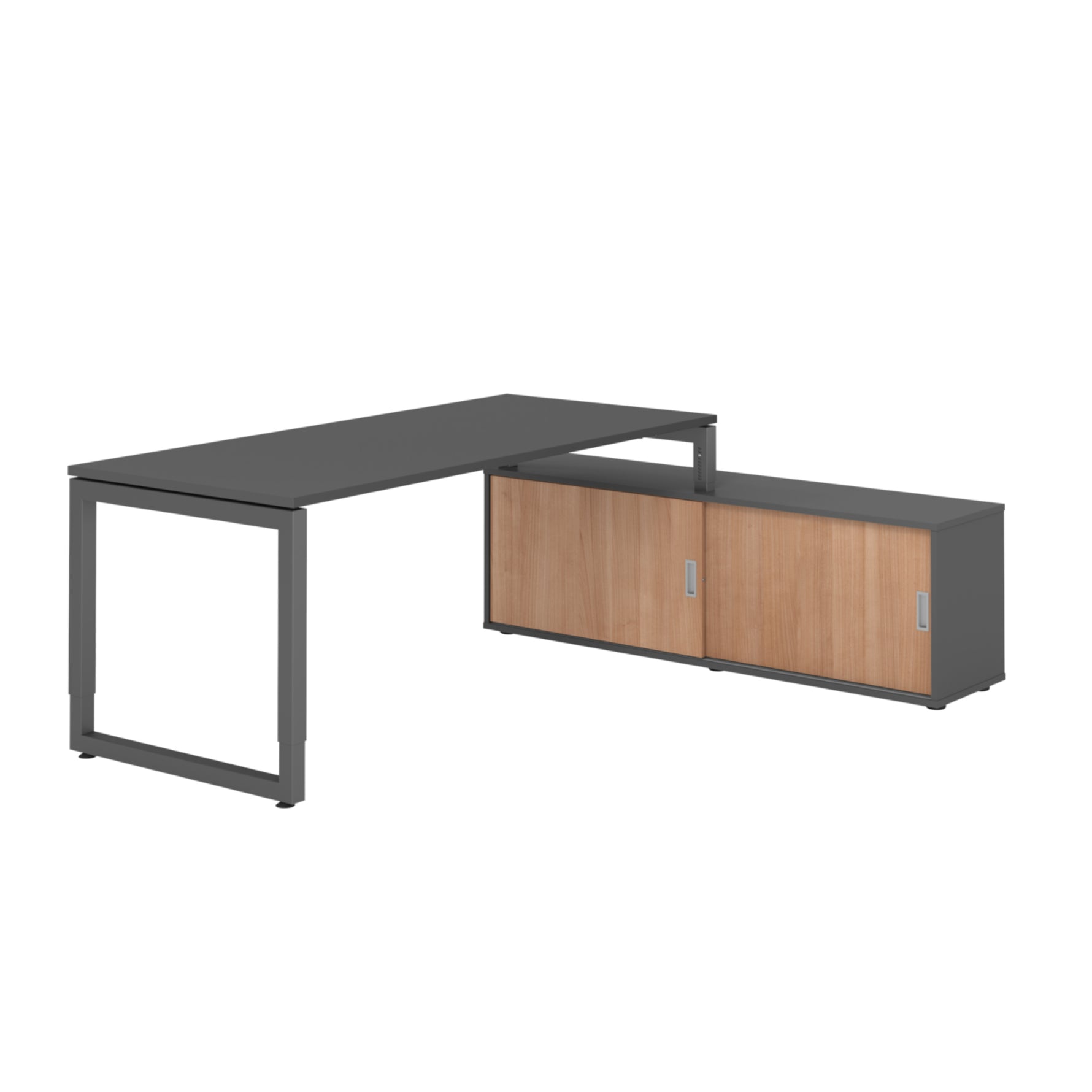 Hammerbacher Schreibtischkombination RSE19 Farbe der Tischplatte graphit Farbe des Korpus graphit Farbe des Gestells