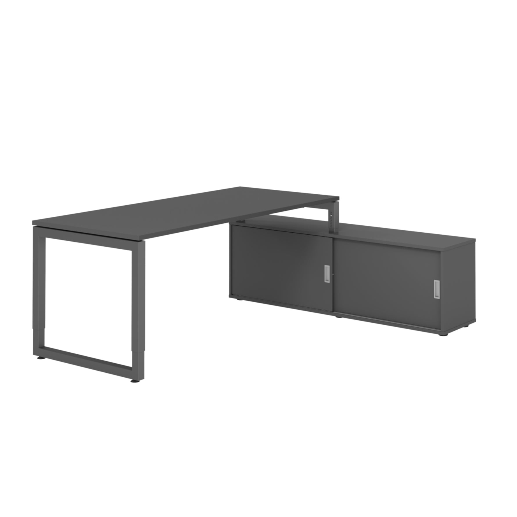 Hammerbacher Schreibtischkombination RSE19 Farbe der Tischplatte graphit Farbe des Korpus graphit Farbe des Gestells
