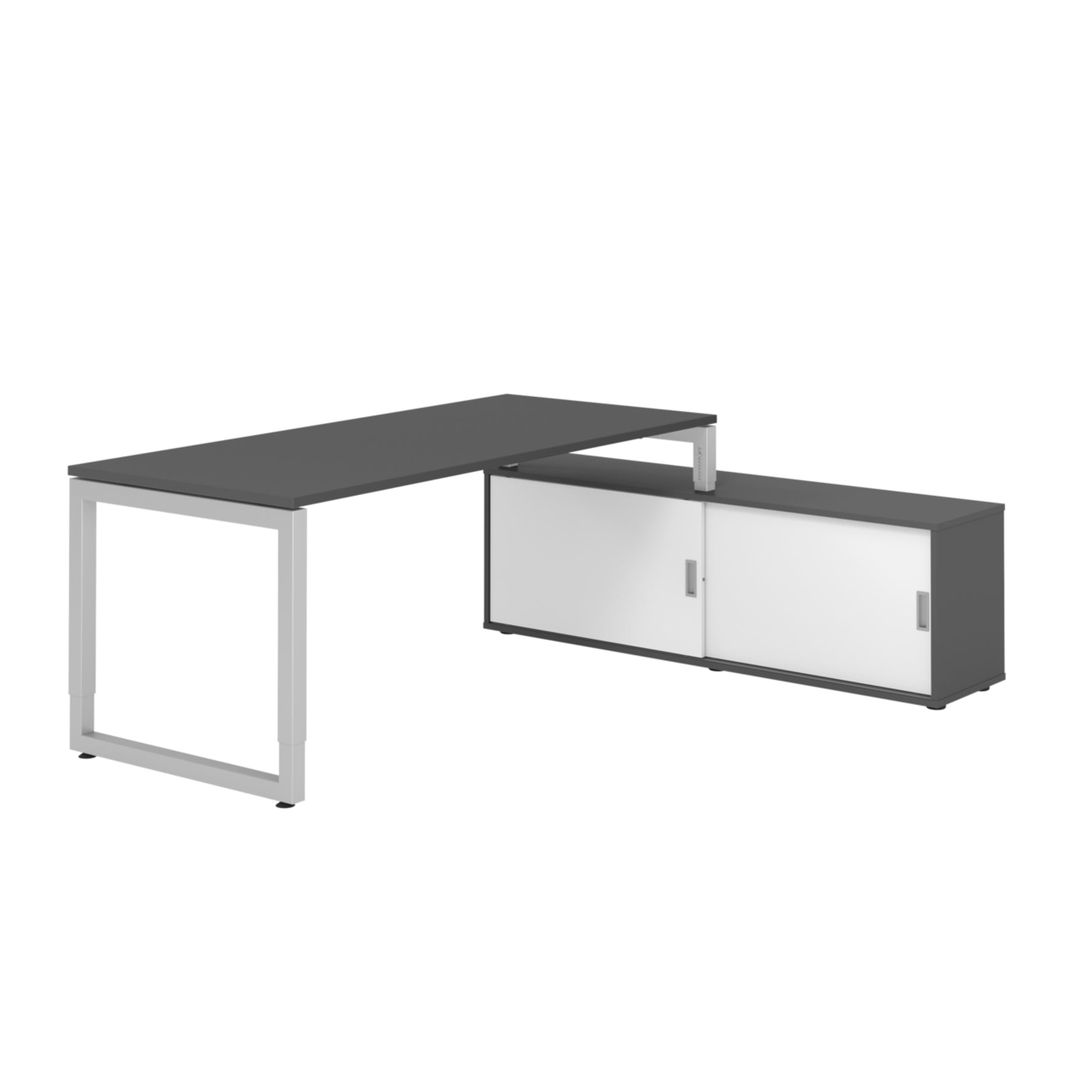 Hammerbacher Schreibtischkombination RSE19 Farbe der Tischplatte graphit Farbe des Korpus grapit Farbe des Gestells