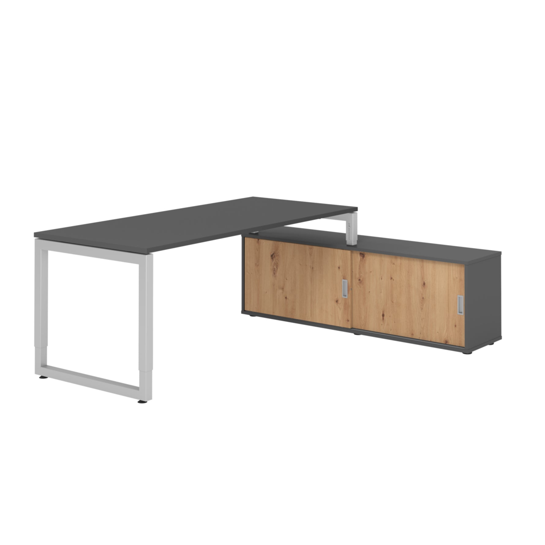 Hammerbacher Schreibtischkombination RSE19 Farbe der Tischplatte graphit Farbe des Korpus graphit Farbe des Gestells