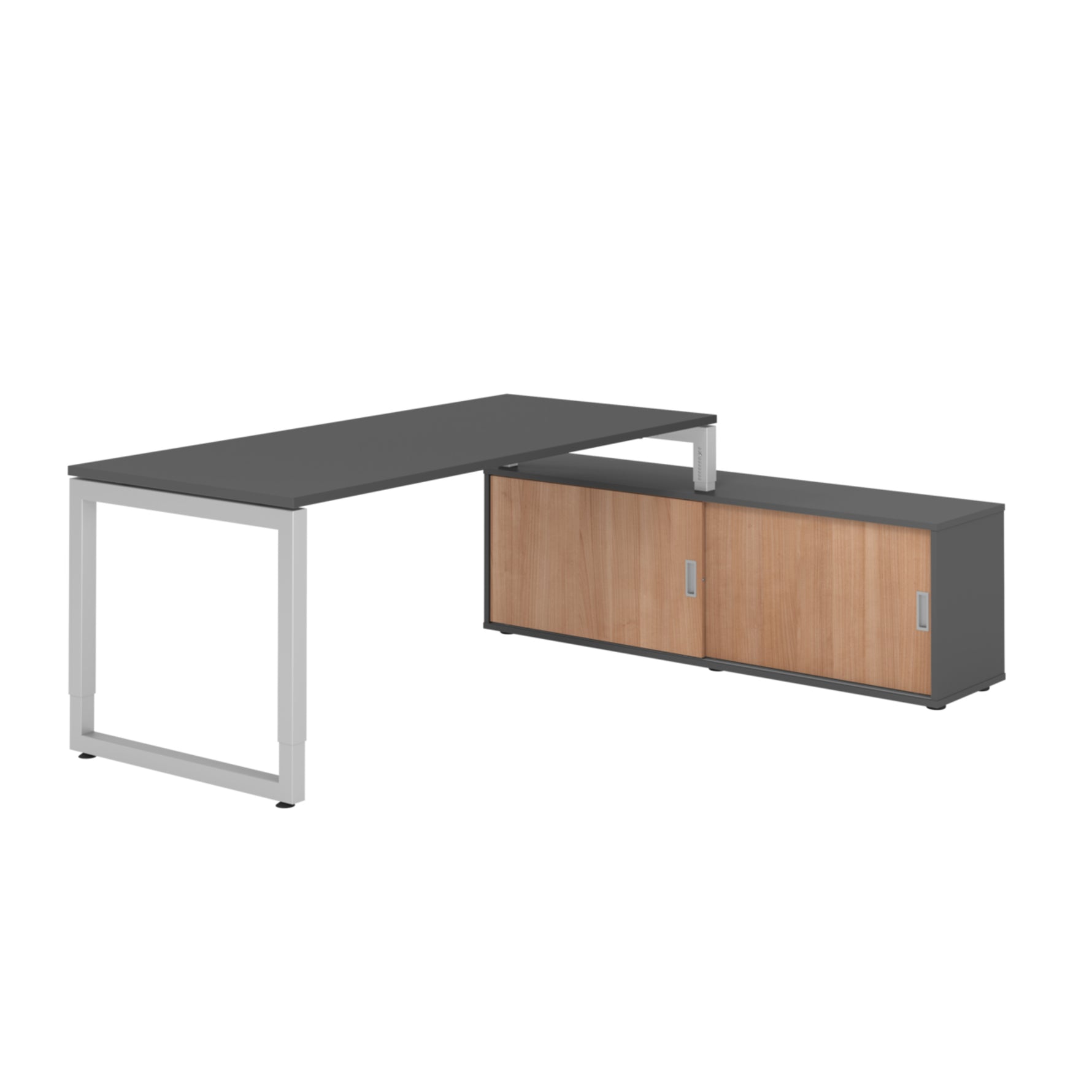 Hammerbacher Schreibtischkombination RSE19 Farbe der Tischplatte graphit Farbe des Korpus graphit Farbe des Gestells