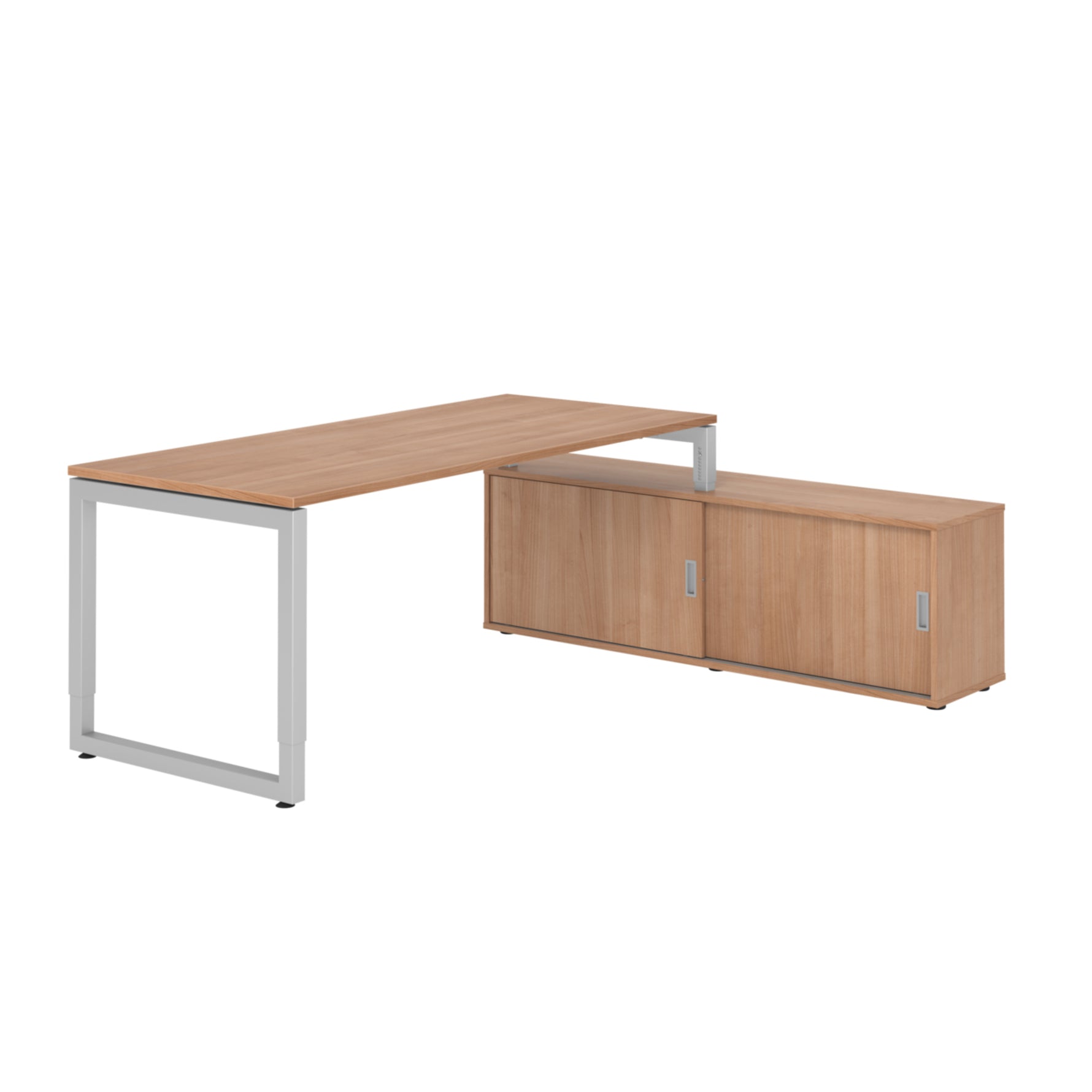 Hammerbacher Schreibtischkombination RSE19 Farbe der Tischplatte nussbaum Farbe des Korpus nussbaum Farbe des Gestells