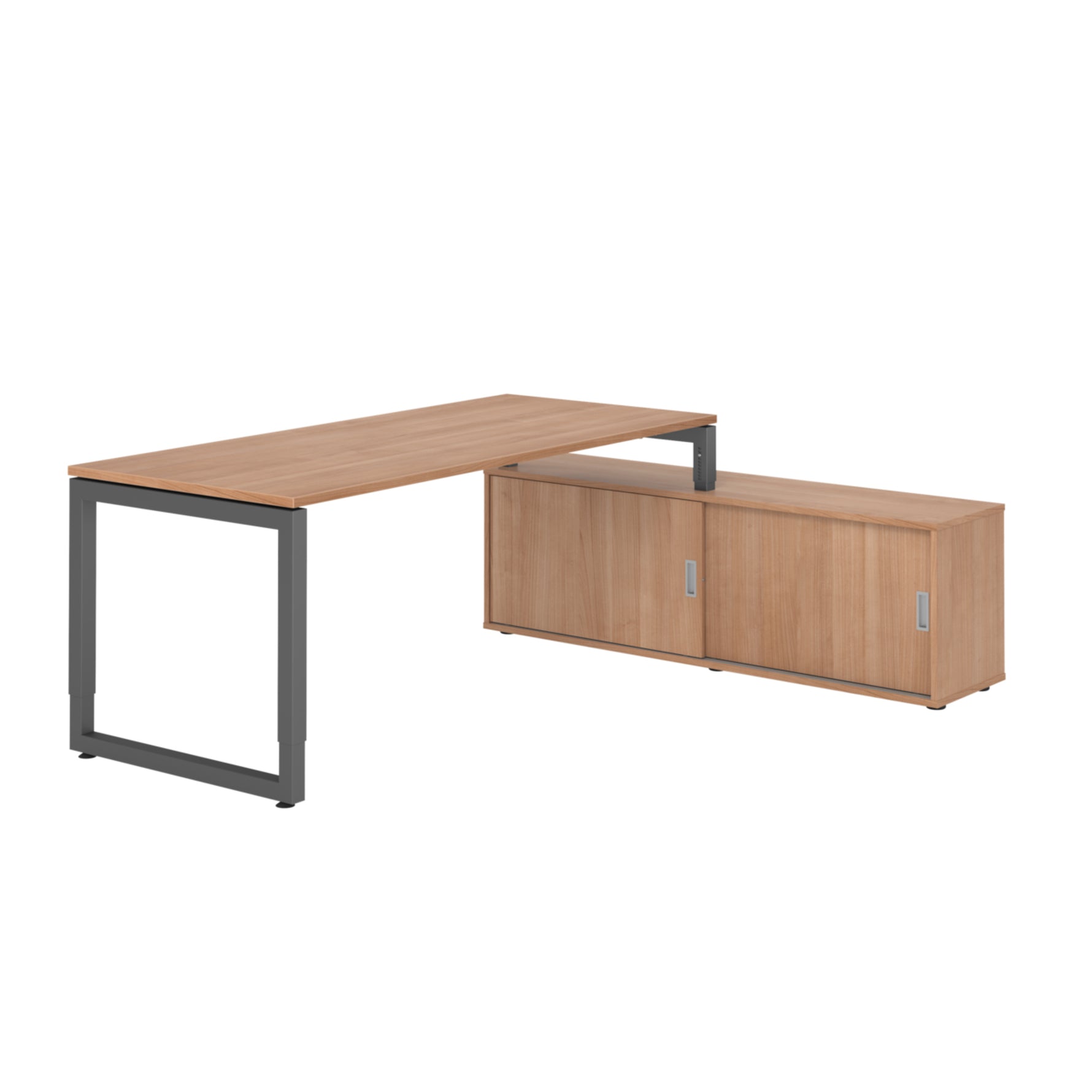 Hammerbacher Schreibtischkombination RSE19 Farbe der Tischplatte nussbaum Farbe des Korpus nussbaum Farbe des Gestells