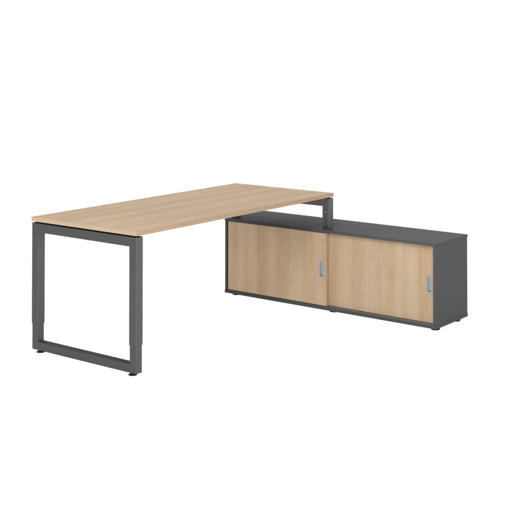 Hammerbacher Schreibtischkombination RSE19 Farbe der Tischplatte eiche Farbe des Korpus graphit Farbe des Gestells