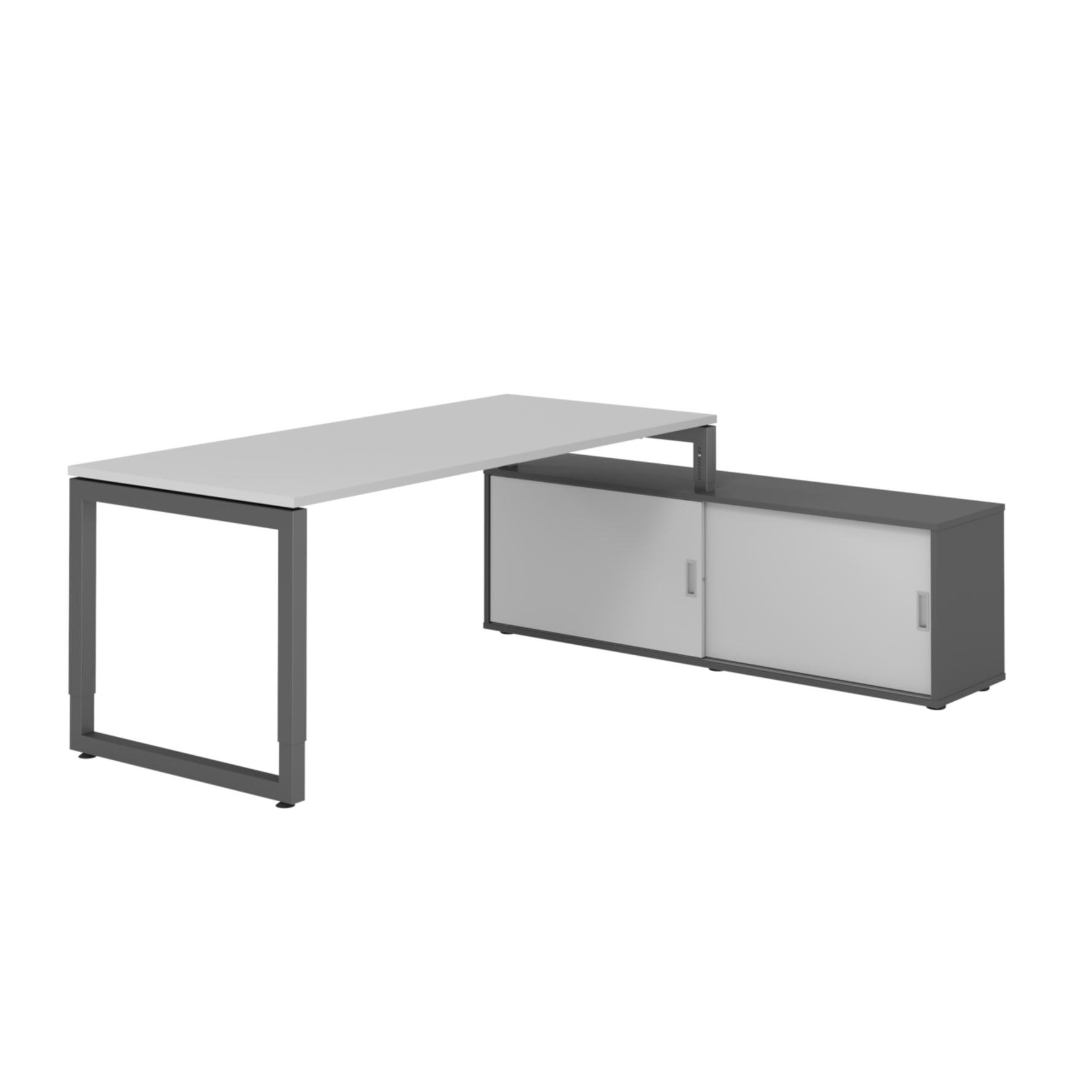 Hammerbacher Schreibtischkombination RSE19 Farbe der Tischplatte grau Farbe des Korpus graphit Farbe des Gestells