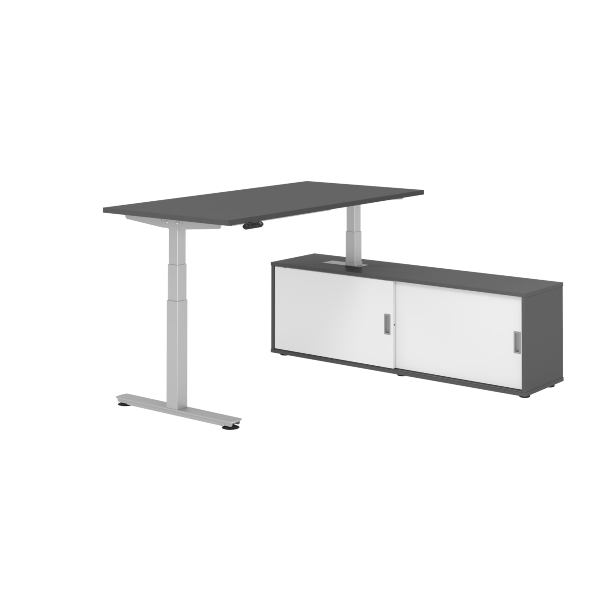 Hammerbacher Schreibtischkombination XDSM16 Farbe der Tischplatte graphit Farbe des Korpus graphit Farbe des Gestells