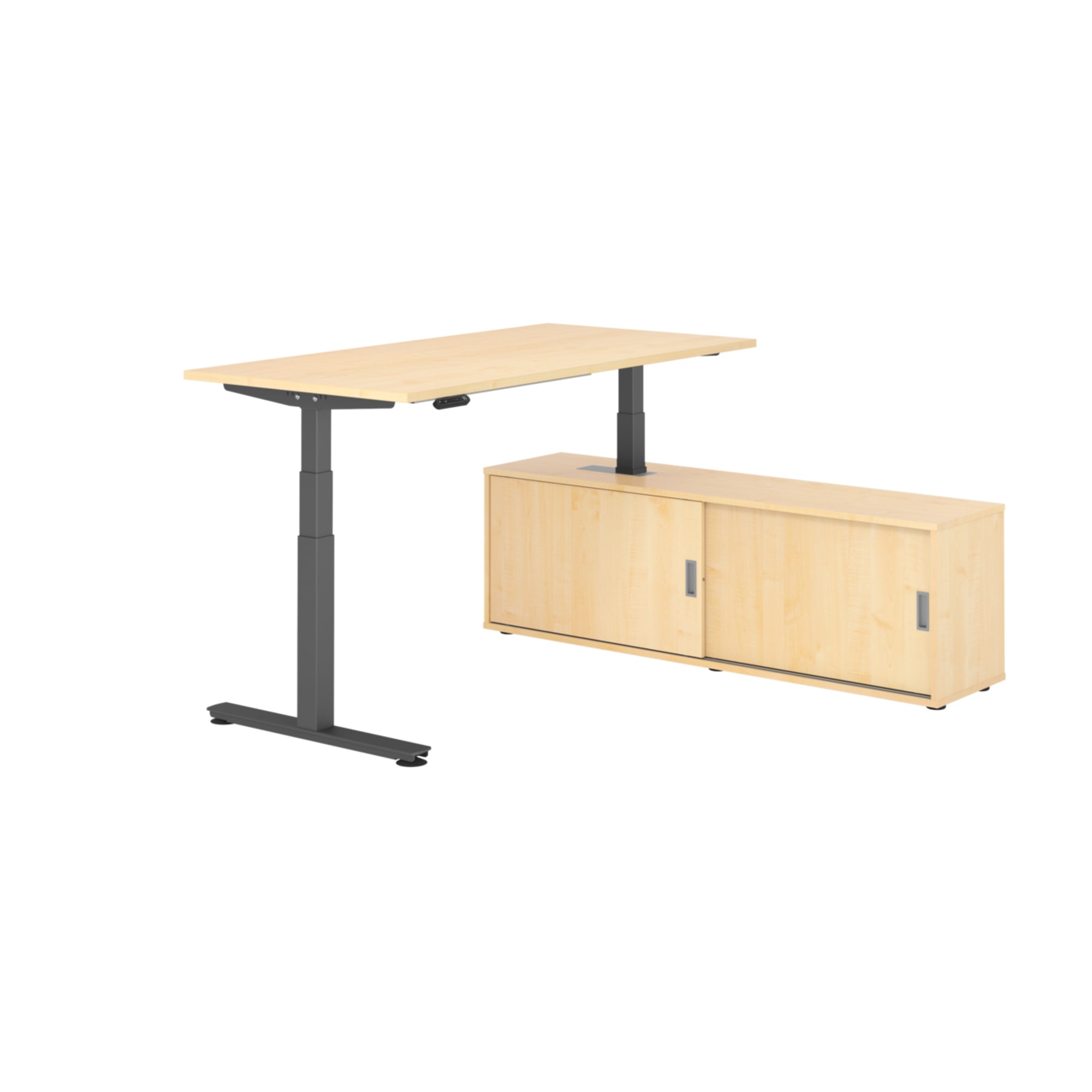 Hammerbacher Schreibtischkombination XDSM16 Farbe der Tischplatte ahorn Farbe des Korpus ahorn Farbe des Gestells