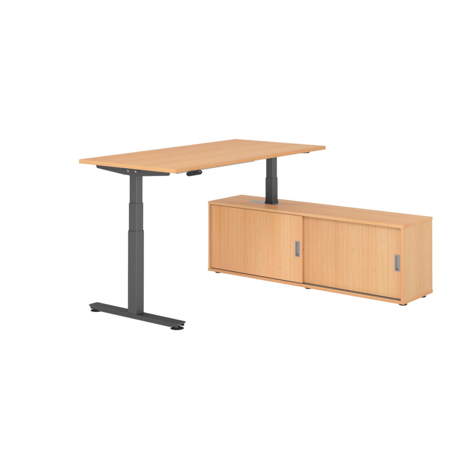 Hammerbacher Schreibtischkombination XDSM16 Farbe der Tischplatte buche Farbe des Korpus buche Farbe des Gestells