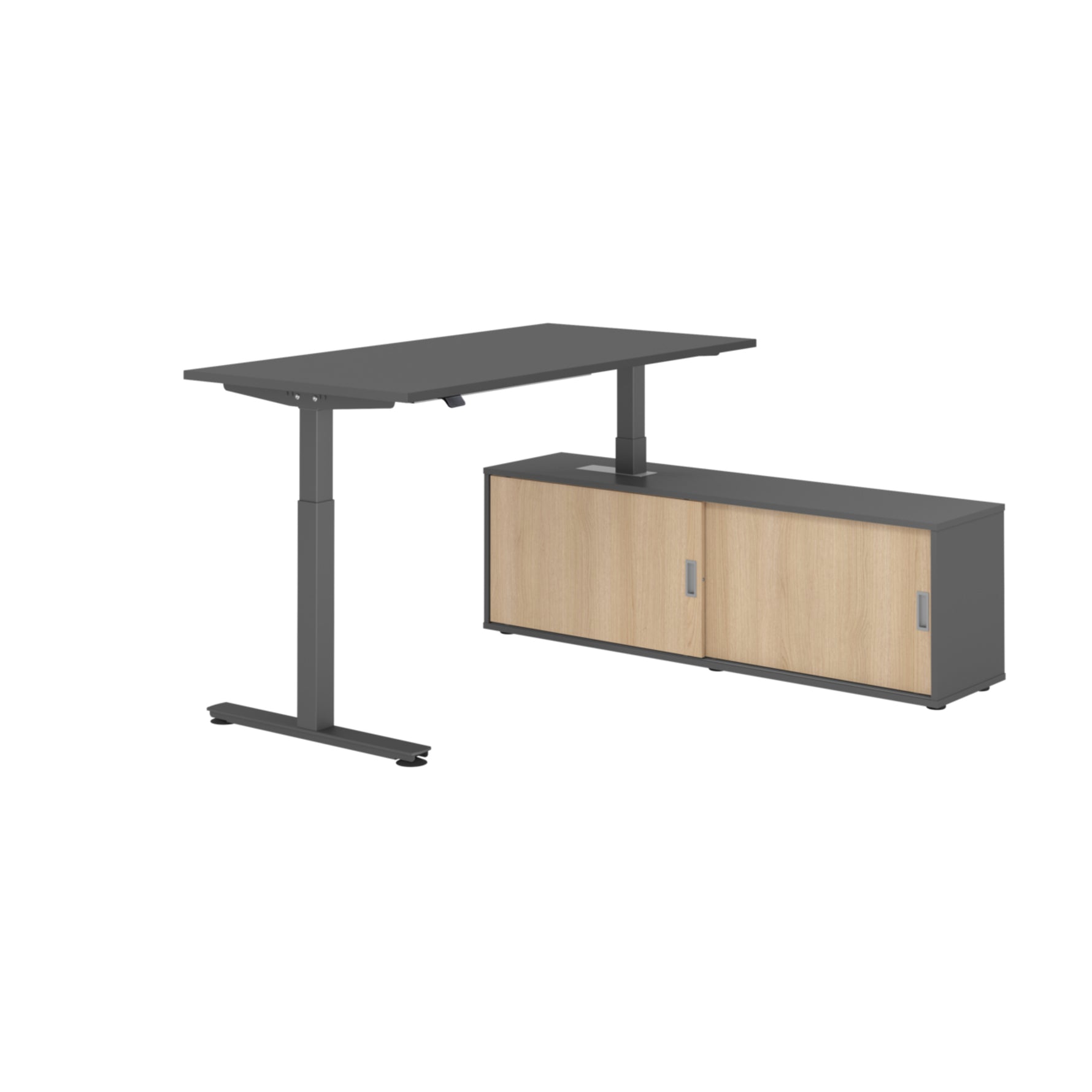 Hammerbacher Schreibtischkombination XMST16 Farbe der Tischplatte graphit Farbe des Korpus graphit Farbe des Gestells