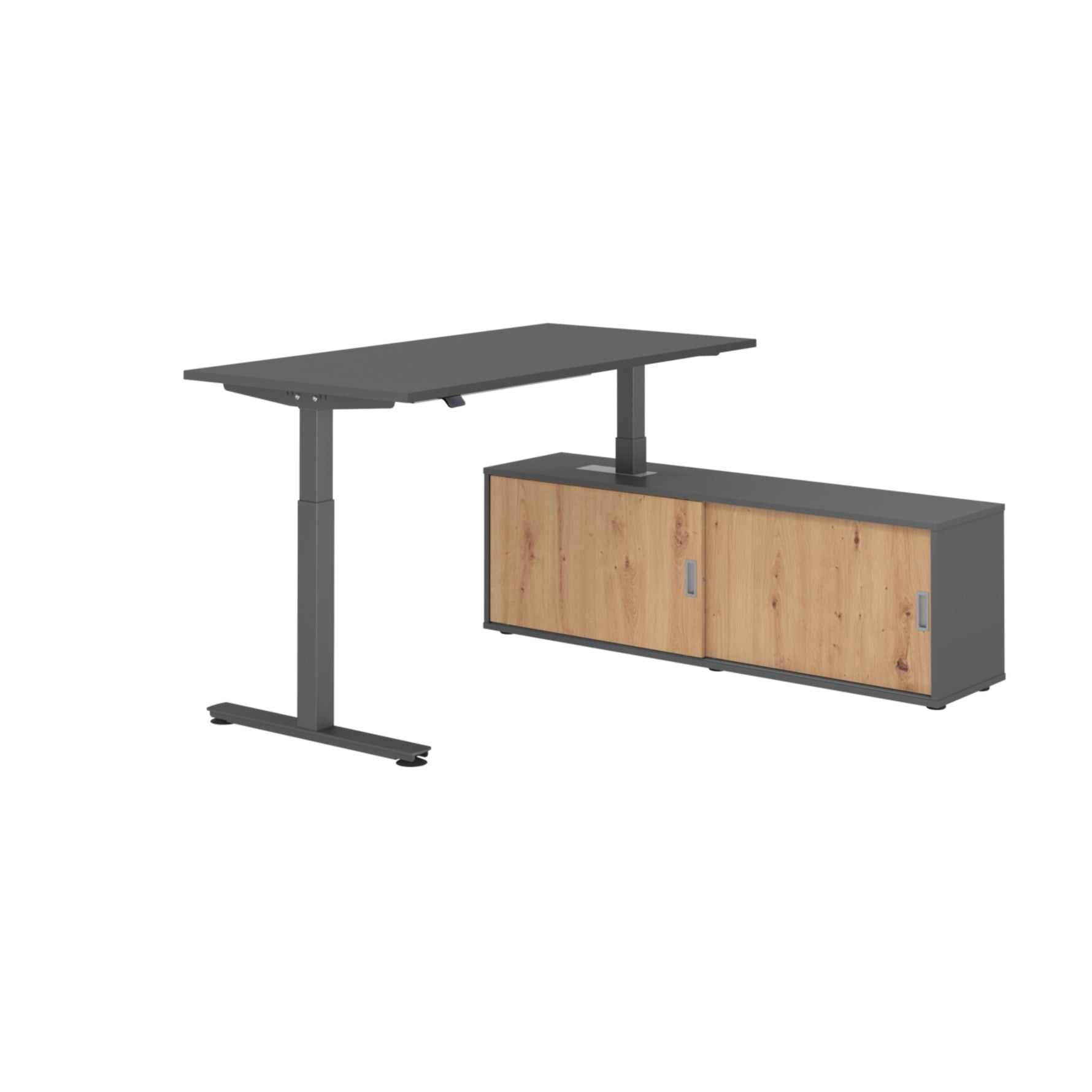 Hammerbacher Schreibtischkombination XMST16 Farbe der Tischplatte graphit Farbe des Korpus graphit Farbe des Gestells