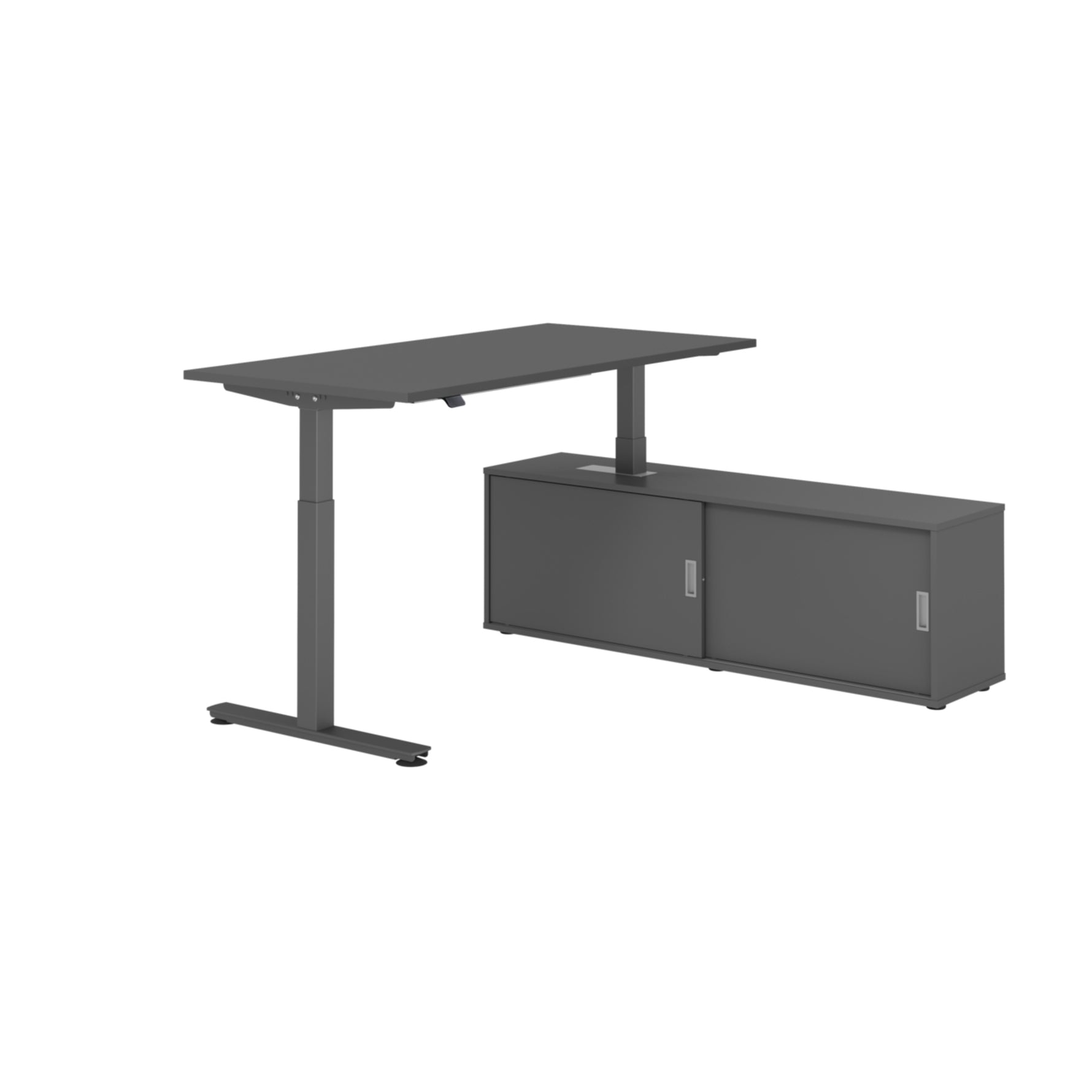 Hammerbacher Schreibtischkombination XMST16 Farbe der Tischplatte graphit Farbe des Korpus graphit Farbe des Gestells