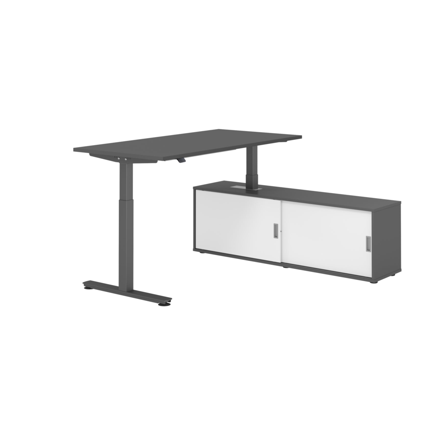 Hammerbacher Schreibtischkombination XMST16 Farbe der Tischplatte graphit Farbe des Korpus graphit Farbe des Gestells