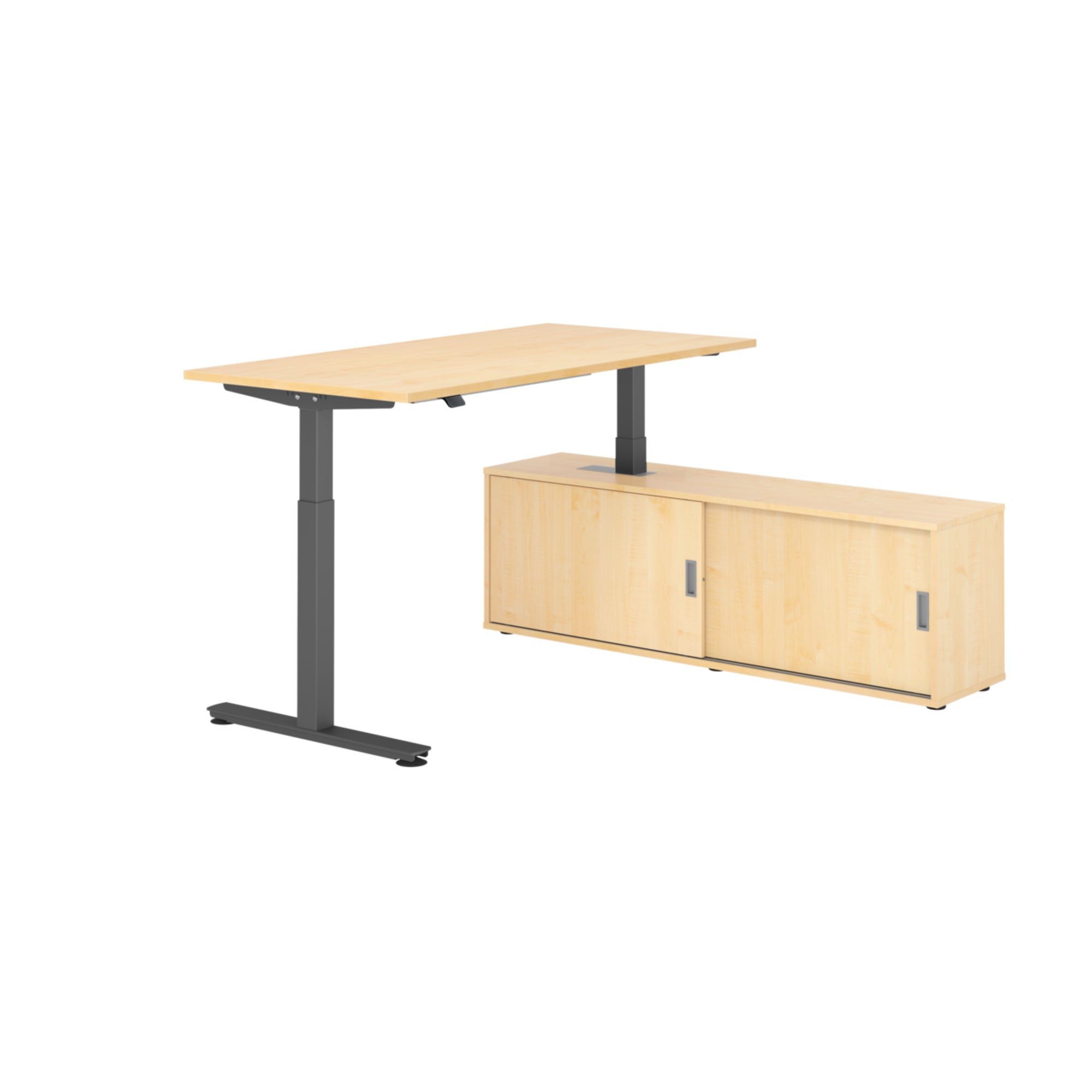 Hammerbacher Schreibtischkombination XMST16 Farbe der Tischplatte ahorn Farbe des Korpus ahorn Farbe des Gestells