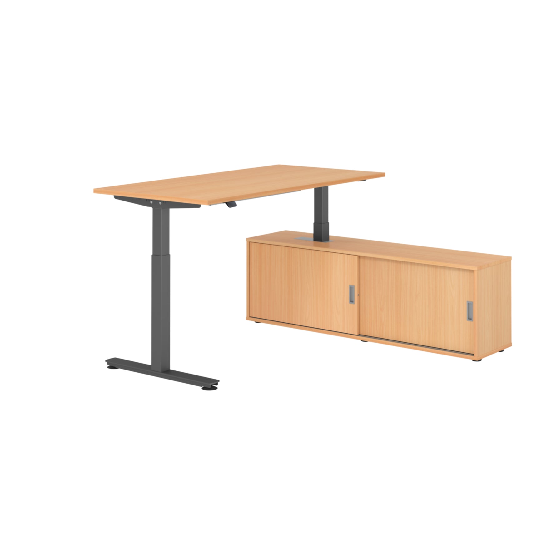Hammerbacher Schreibtischkombination XMST16 Farbe der Tischplatte buche Farbe des Korpus buche Farbe des Gestells
