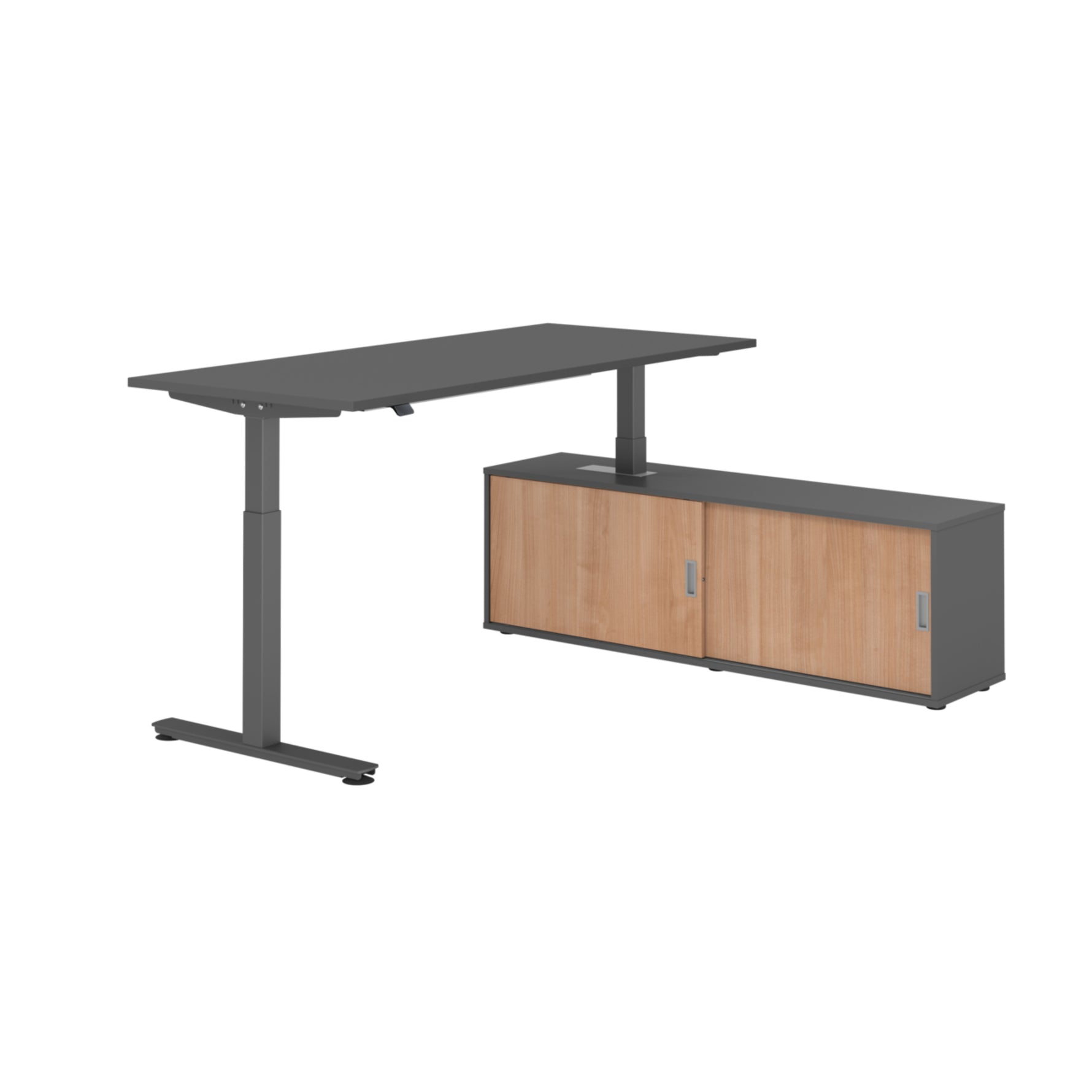 Hammerbacher Schreibtischkombination XMST19 Farbe der Tischplatte graphit Farbe des Korpus graphit Farbe des Gestells