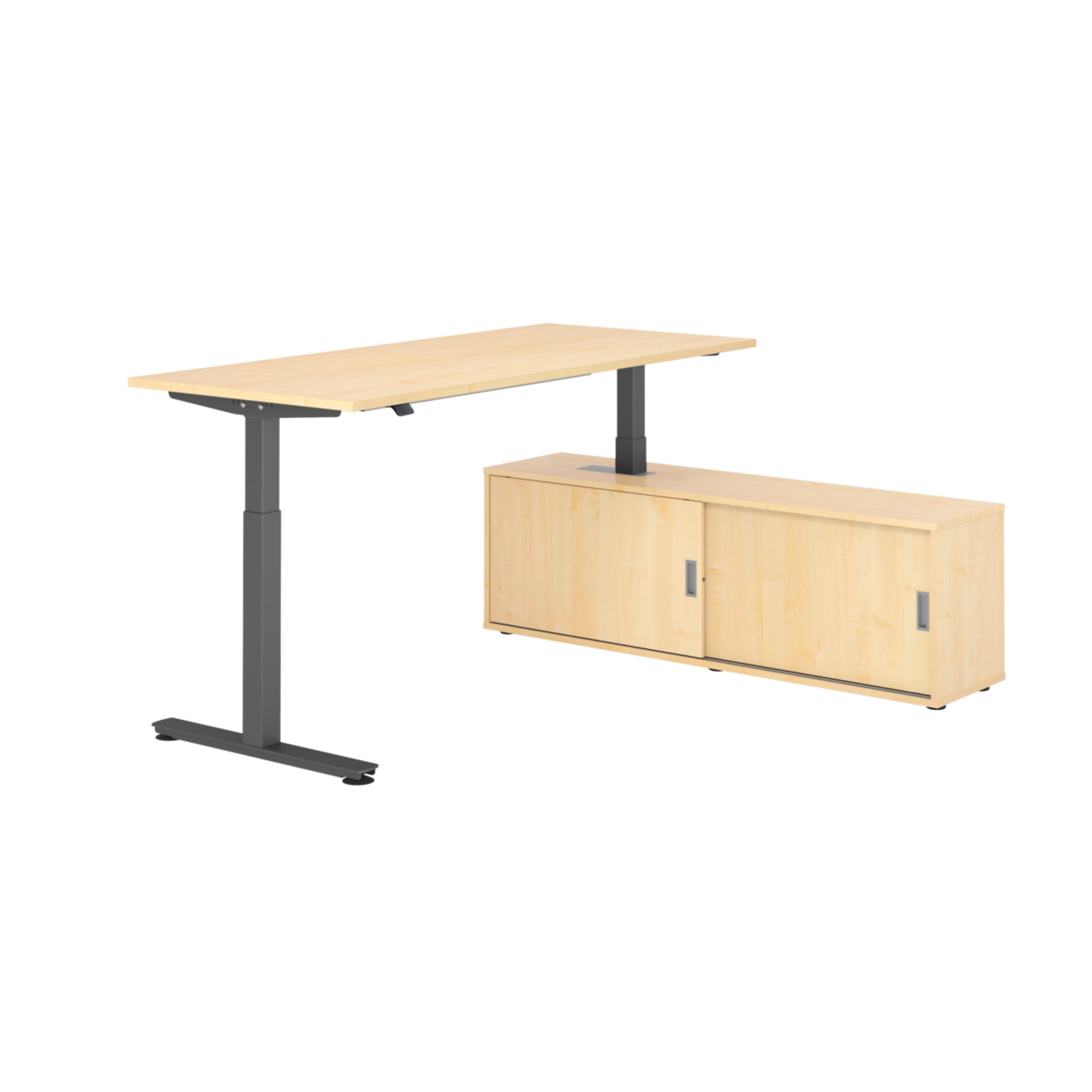 Hammerbacher Schreibtischkombination XMST19 Farbe der Tischplatte ahorn Farbe des Korpus ahorn Farbe des Gestells
