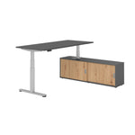 Hammerbacher Schreibtischkombination XDSM19 Farbe der Tischplatte graphit Farbe des Korpus graphit Farbe des Gestells