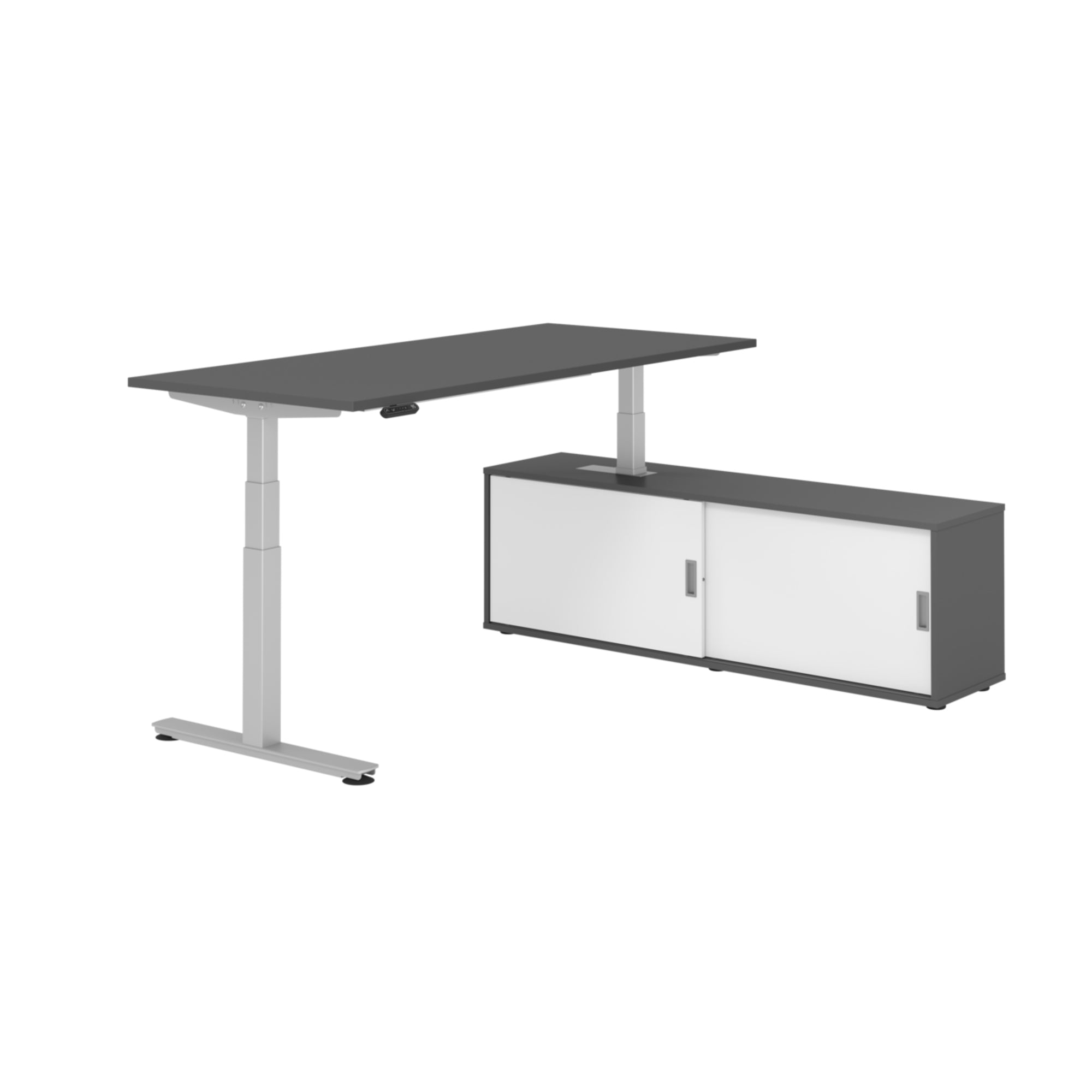Hammerbacher Schreibtischkombination XDSM19 Farbe der Tischplatte graphit Farbe des Korpus graphit Farbe des Gestells