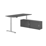 Hammerbacher Schreibtischkombination XDSM19 Farbe der Tischplatte graphit Farbe des Korpus graphit Farbe des Gestells
