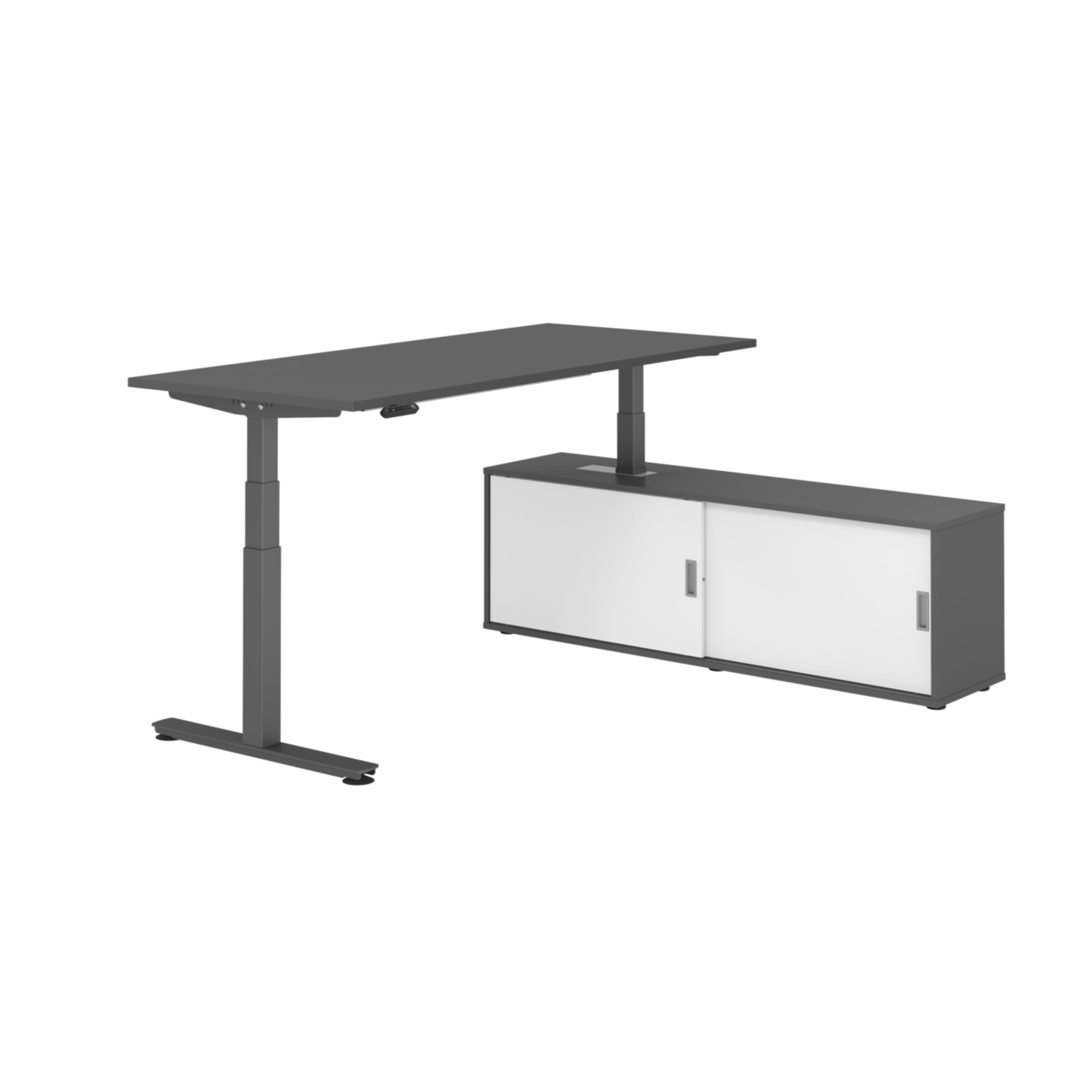 Hammerbacher Schreibtischkombination XDSM19 Farbe der Tischplatte graphit Farbe des Korpus graphit Farbe des Gestells