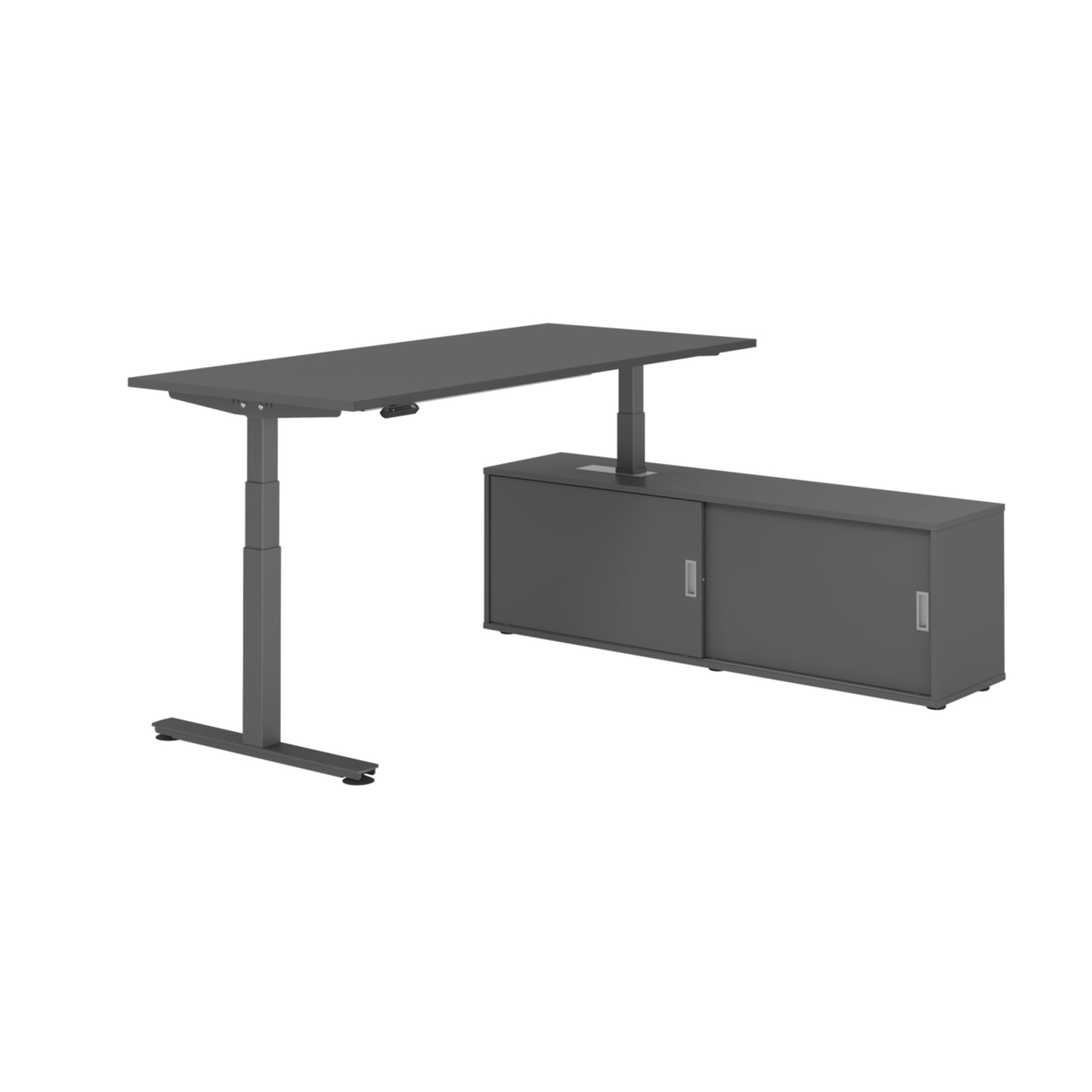 Hammerbacher Schreibtischkombination XDSM19 Farbe der Tischplatte graphit Farbe des Korpus graphit Farbe des Gestells